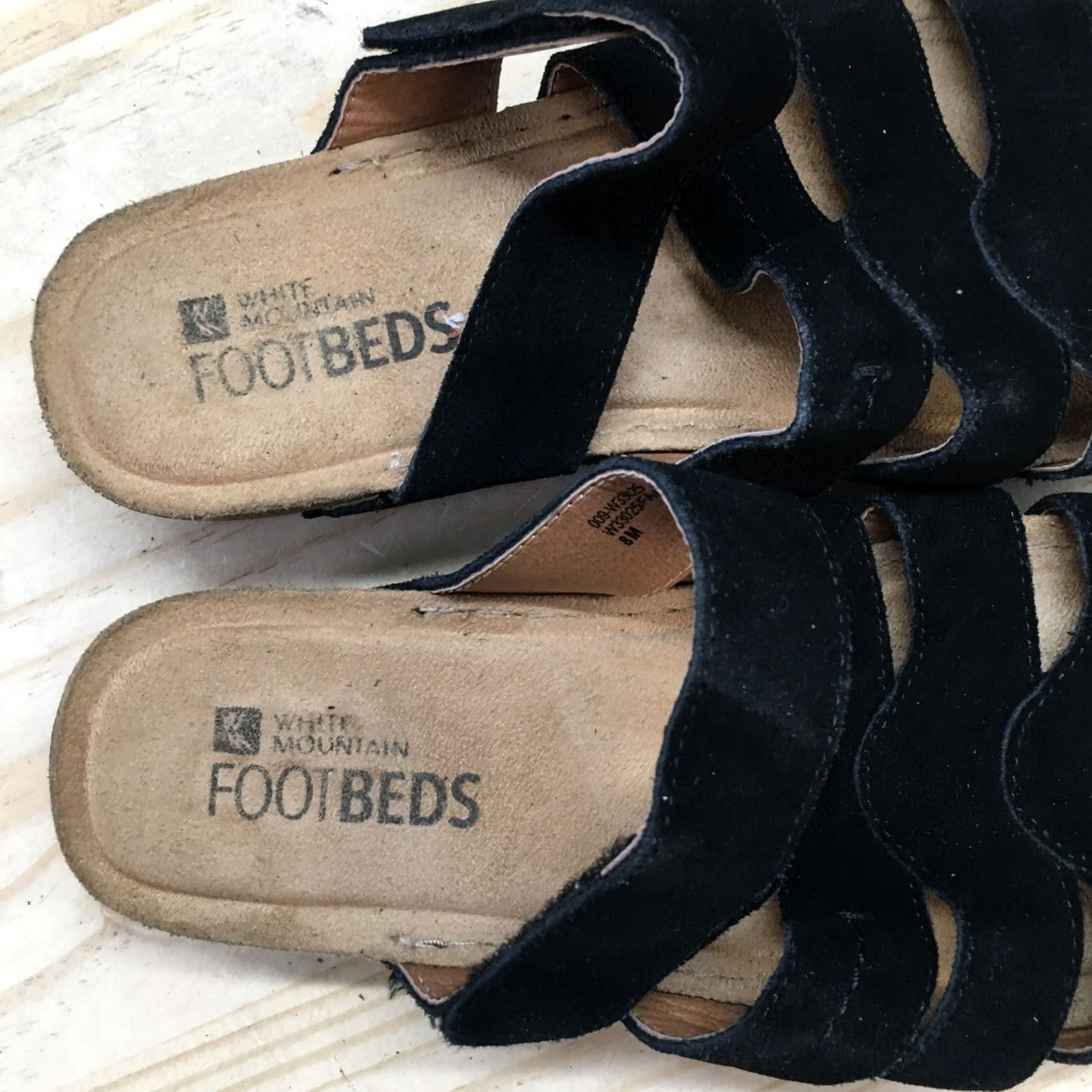 Vintage White Mountain Sandals Womens 8 M Fame Strappy Slides Black Leather Open Toe Sandal Womens 8 M Black Leather Strappy Slides Visibility Size US 8 / IT 38 - 6 Thumbnail