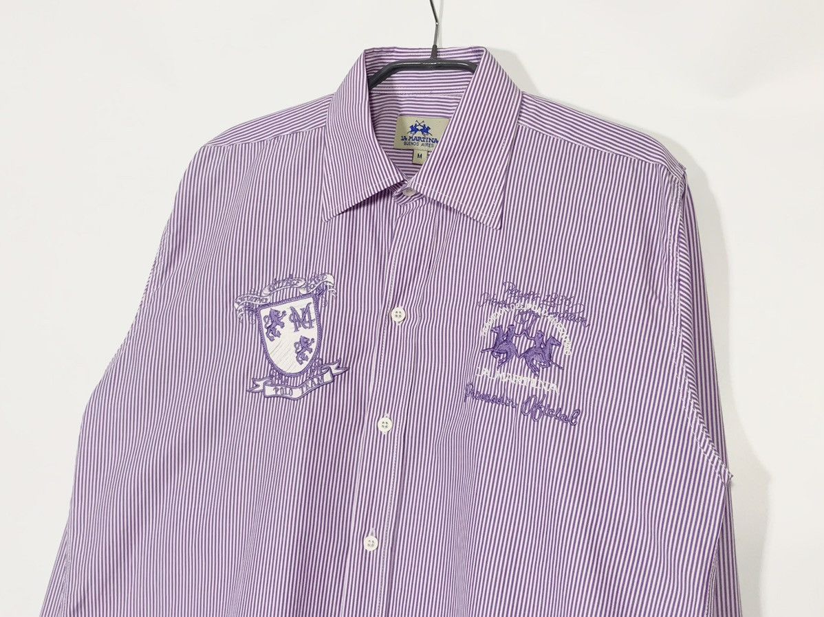 La Martina La Martina Polo Team Button Shirt Stripe Mens Sz M Size US M / EU 48-50 / 2 - 2 Thumbnail