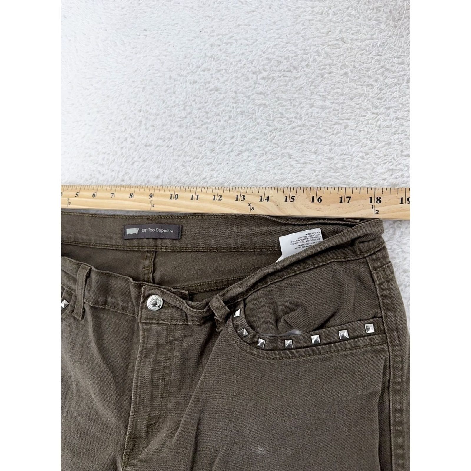 Levi's Levi's Jeans 524 Womens 33 Regular Brown Studded Low Skinny Pants Pockets Stretch Denim 32in Inseam Womens Size 24" / US 00 / IT 34 - 6 Thumbnail