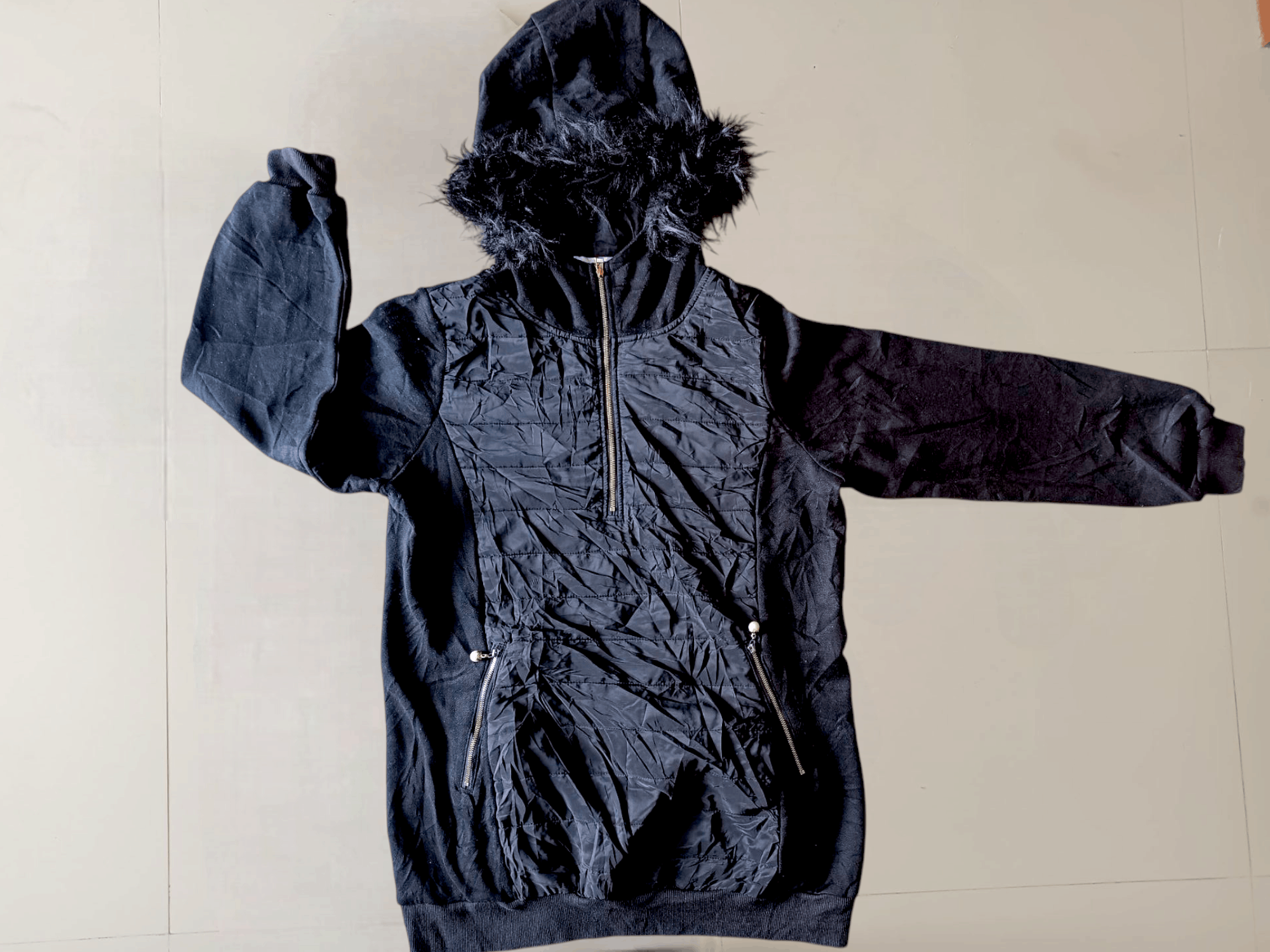 Other Crazy Black Half Zipper Fur Hoodie Lgb Style Size US L / EU 52-54 / 3 - 9 Thumbnail