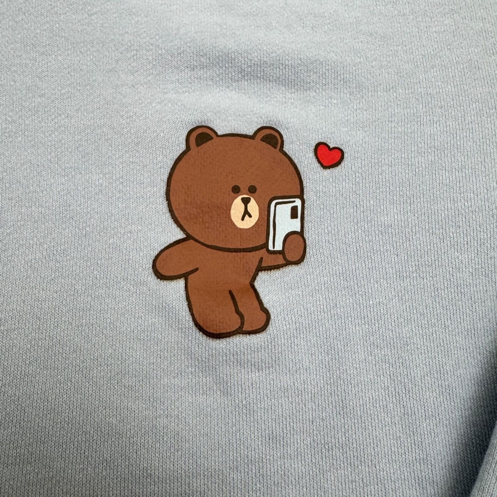Uniqlo Uniqlo Hoodie M Blue Line Friends Brown Cony Selfie Distance Graphic Pullover Sweatshirt Size M / US 6-8 / IT 42-44 - 4 Thumbnail
