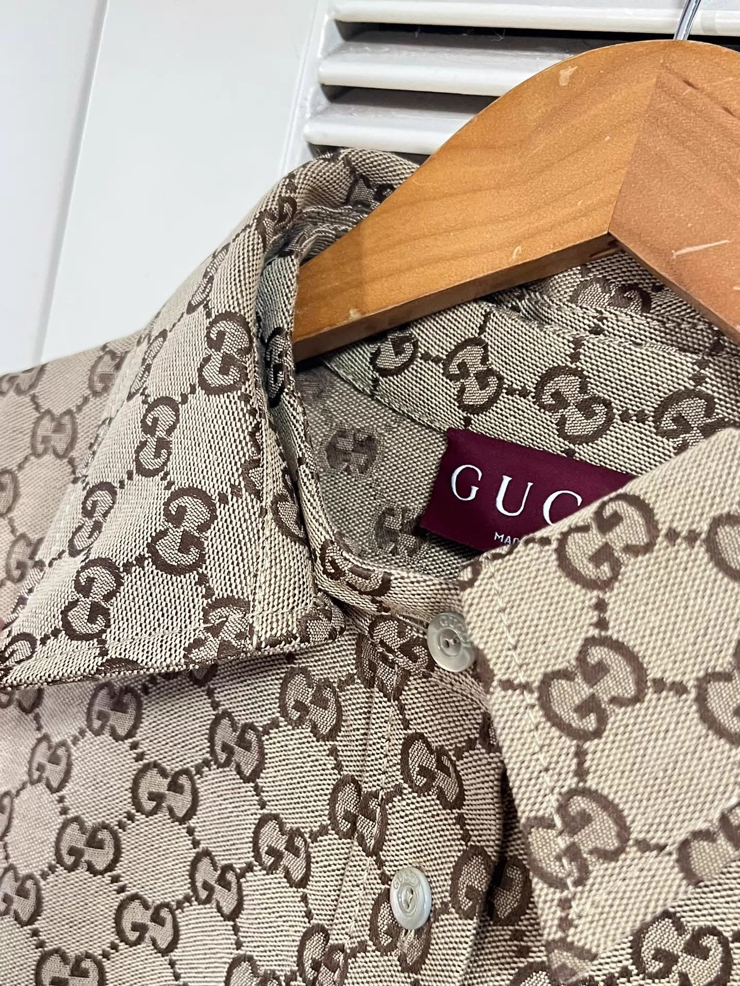 Gucci Gucci 42 EU GG Monogram Long-Sleeve Shirt Mint Size M / US 6-8 / IT 42-44 - 4 Thumbnail
