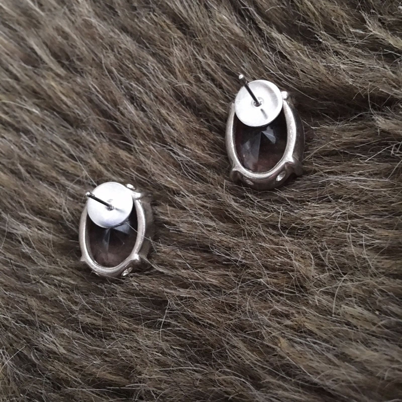 Vintage Vintage light plum faceted glass stone earrings Size ONE SIZE - 5 Thumbnail