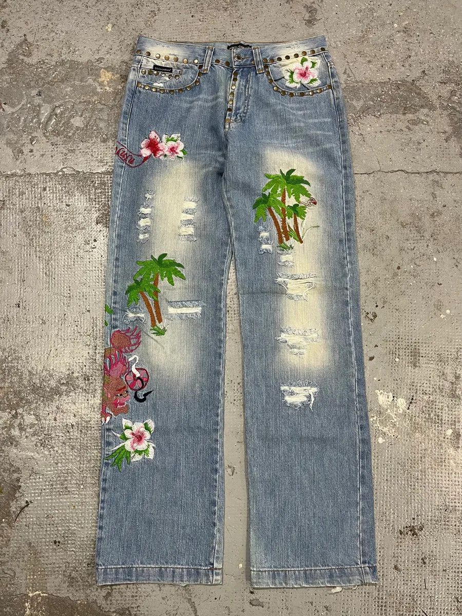 Dolce & Gabbana SS2006 Dolce & Gabbana Honolulu Distressed Denim Jeans Size US 30 / EU 46 - 3 Thumbnail