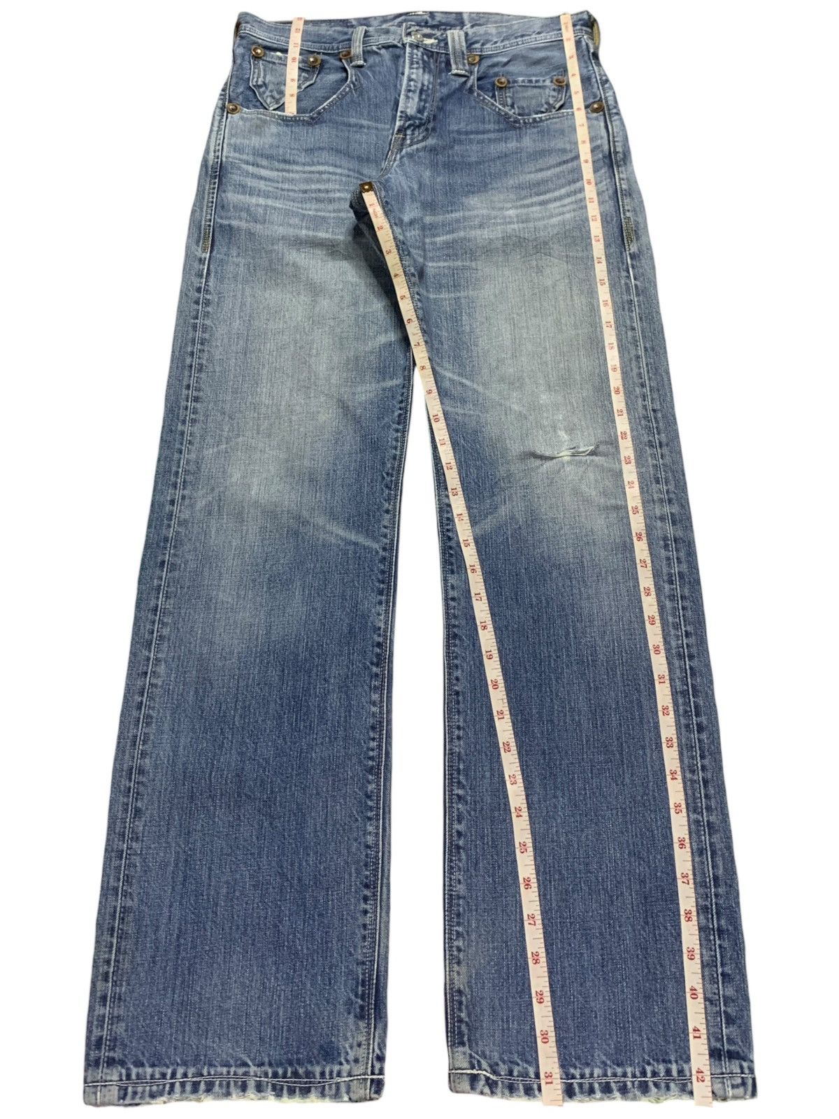 Levi's Vintage 90s Levis 502 Faded Blue Wash Distress Baggy Jeans Size US 32 / EU 48 - 13 Thumbnail