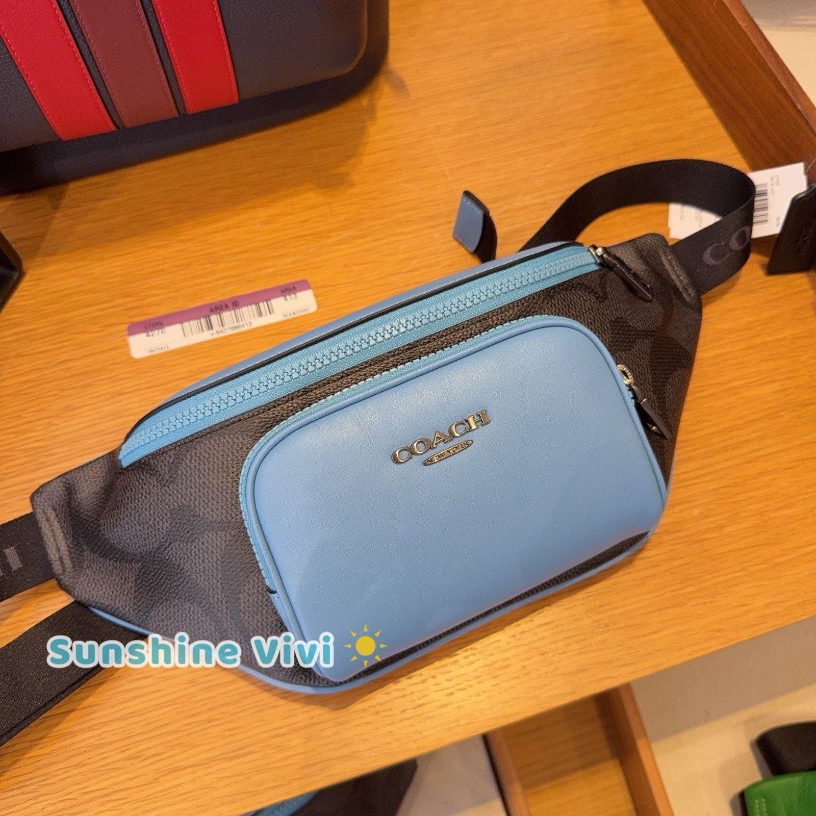 Coach NWT COACH CBI67 Racer Small Belt Bag Charcoal/Pool Size ONE SIZE - 1 Thumbnail