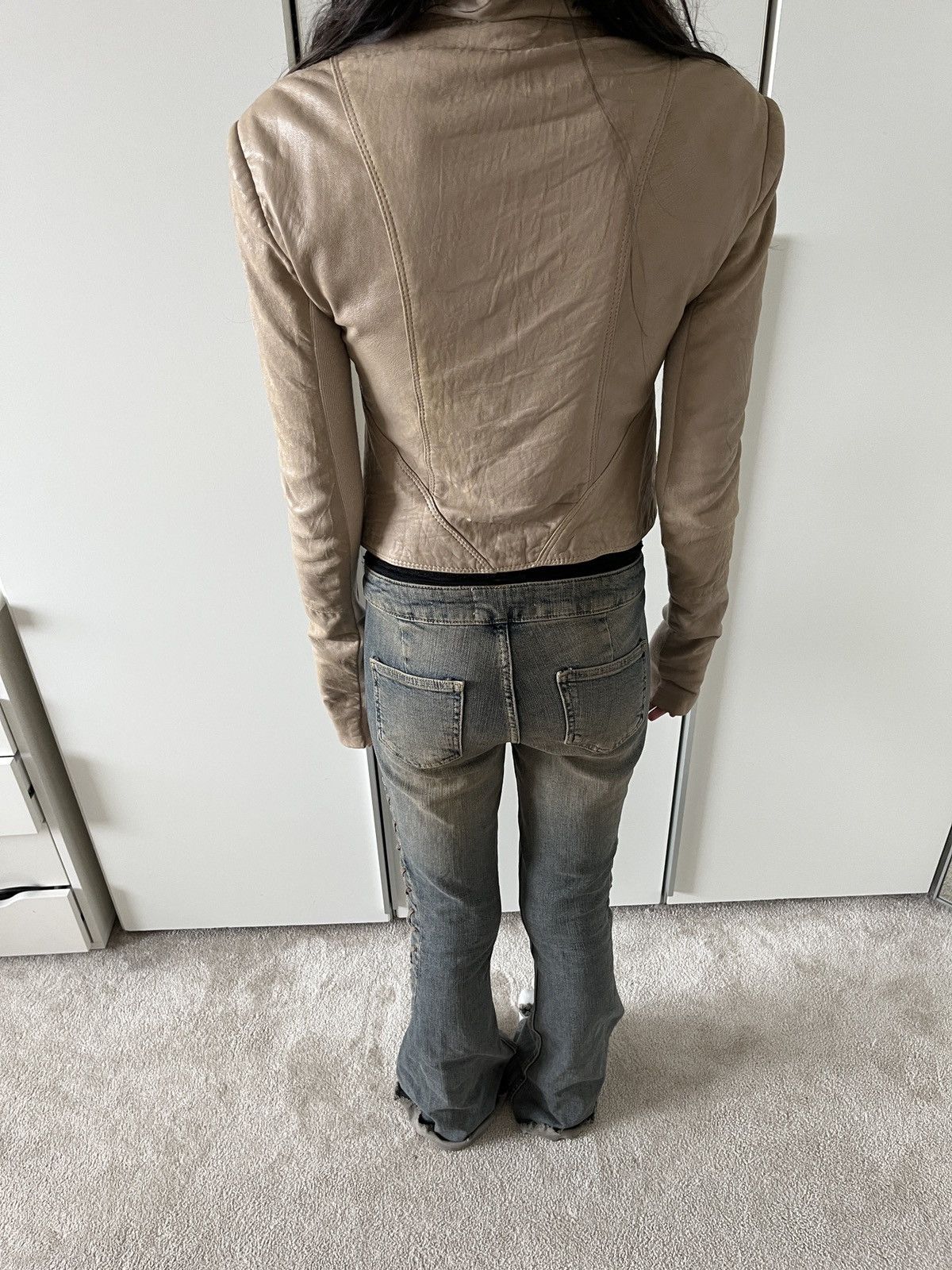 TWINSET Vintage Side Zipper Faded Leather Jacket Size S / US 4 / IT 40 - 17 Thumbnail