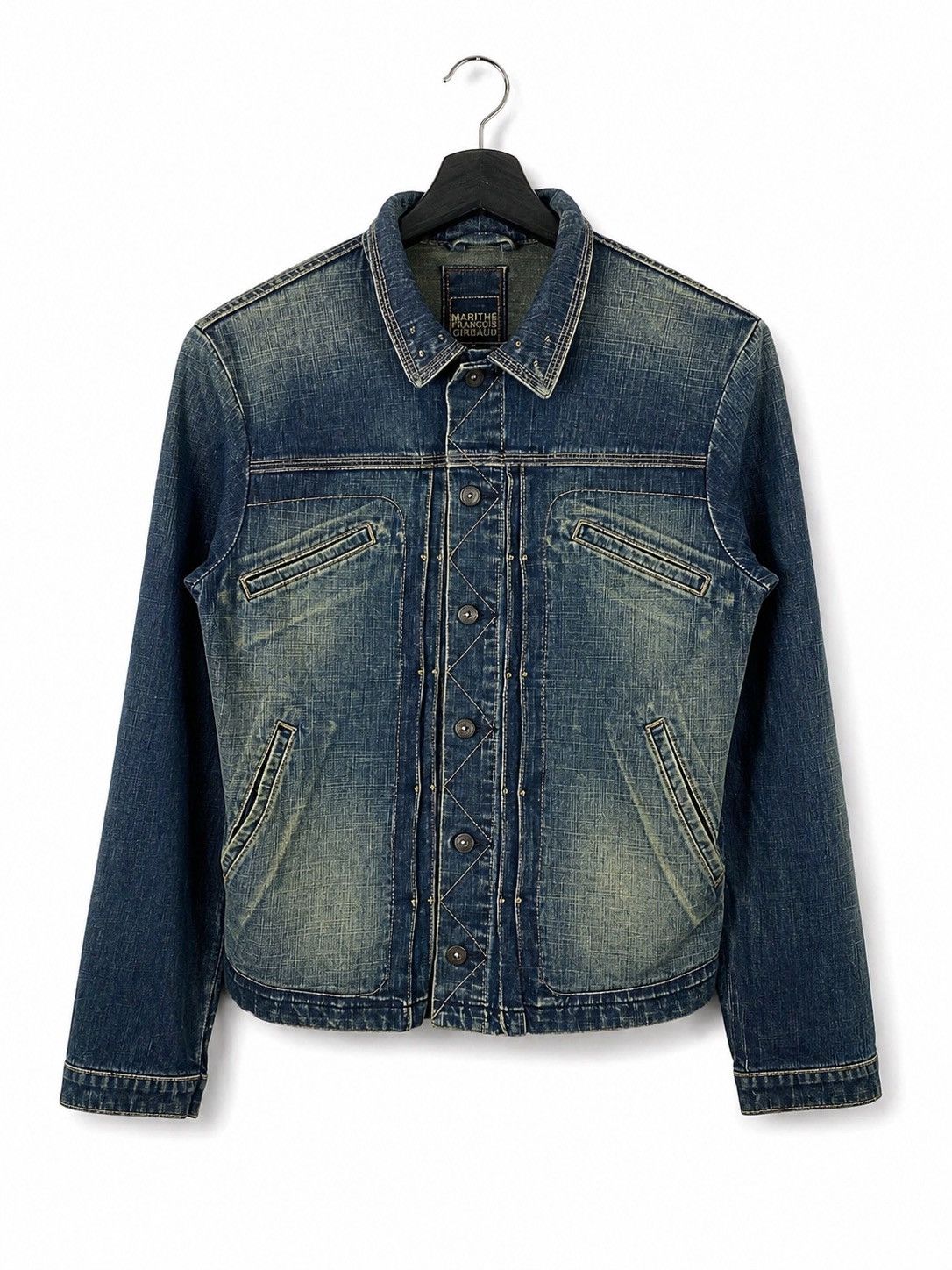 Marithe + Francois Girbaud Marithé François Girbaud Vintage Distressed Denim Jacket Size M / US 6-8 / IT 42-44 - 1 Thumbnail
