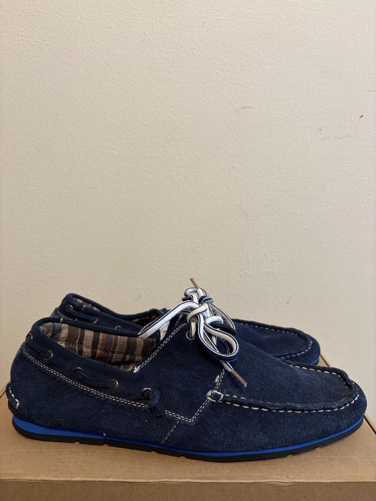 Steve Madden Steve Madden Men's Blue Sueded Boat Shoes (Size 10.5) Size US 10.5 / EU 43-44 - 2 Thumbnail