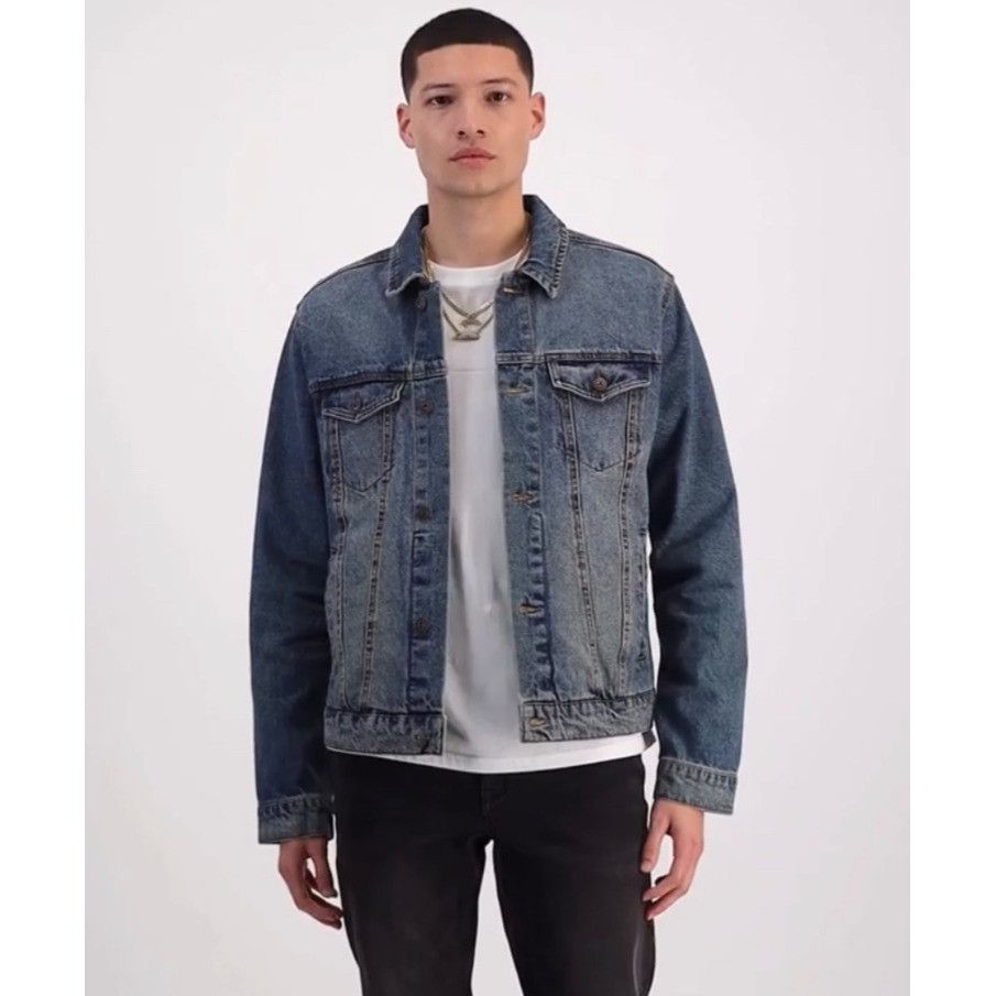 Lazer Men's Cotton Denim Trucker Jacket Medium Size M NWT