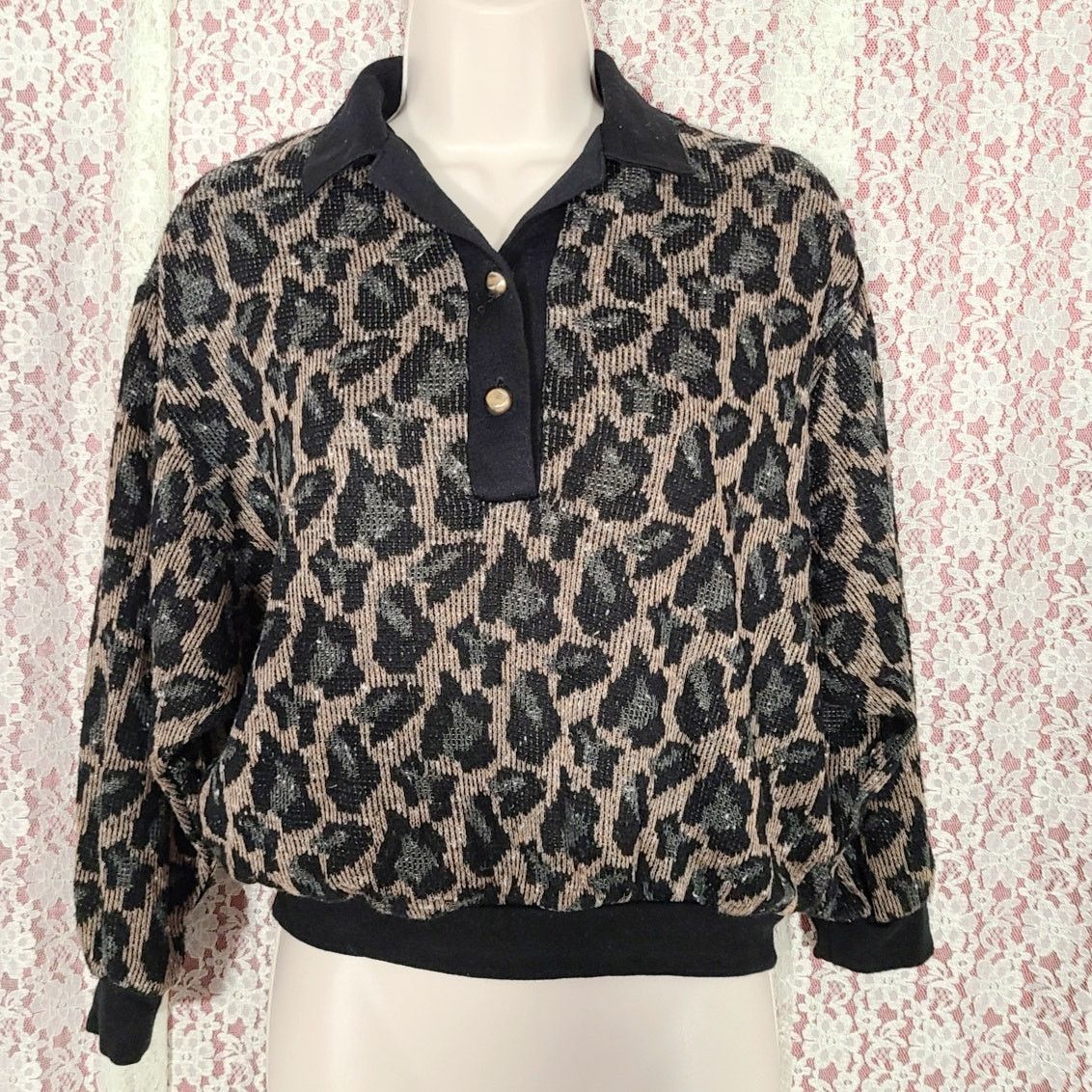 GRAFF Vintage 90s Graff Leopard print oversized cardigan small Size S / US 4 / IT 40 - 2 Thumbnail