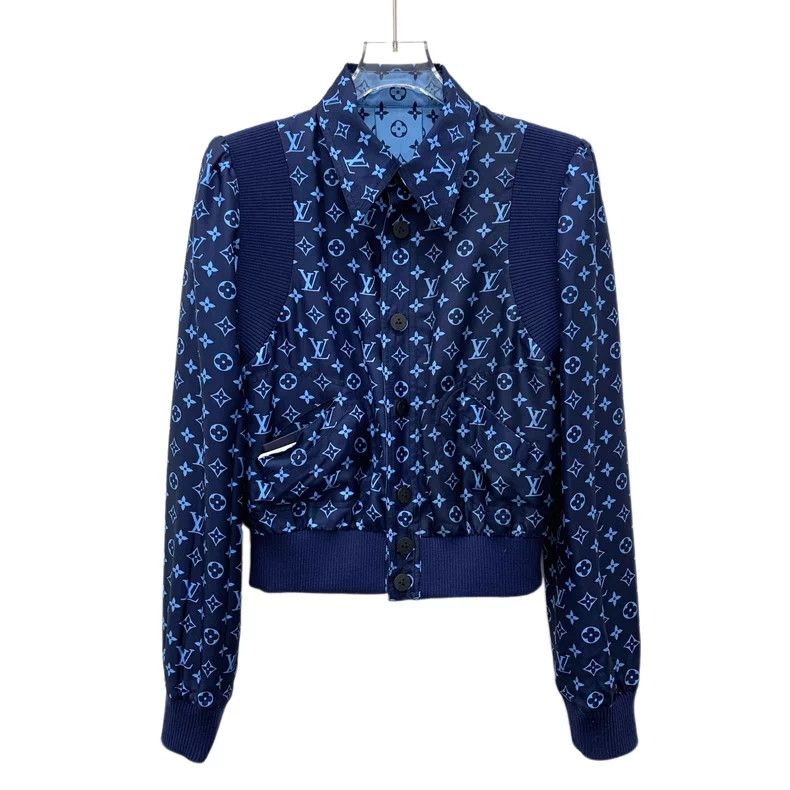Louis Vuitton Louis Vuitton 22 dark blue logo full print mulberry silk l Size XXS / US 00 / IT 34 - 1 Thumbnail