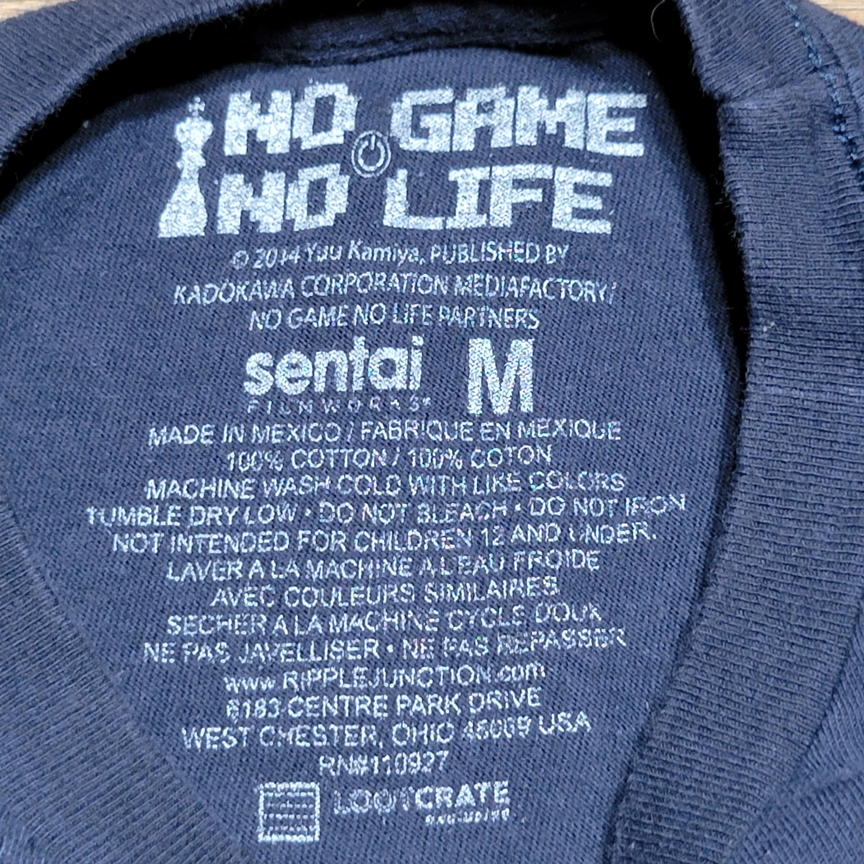 Other No Game No Life Anime SS Black Unisex Tee - Size Medium Size US M / EU 48-50 / 2 - 4 Thumbnail