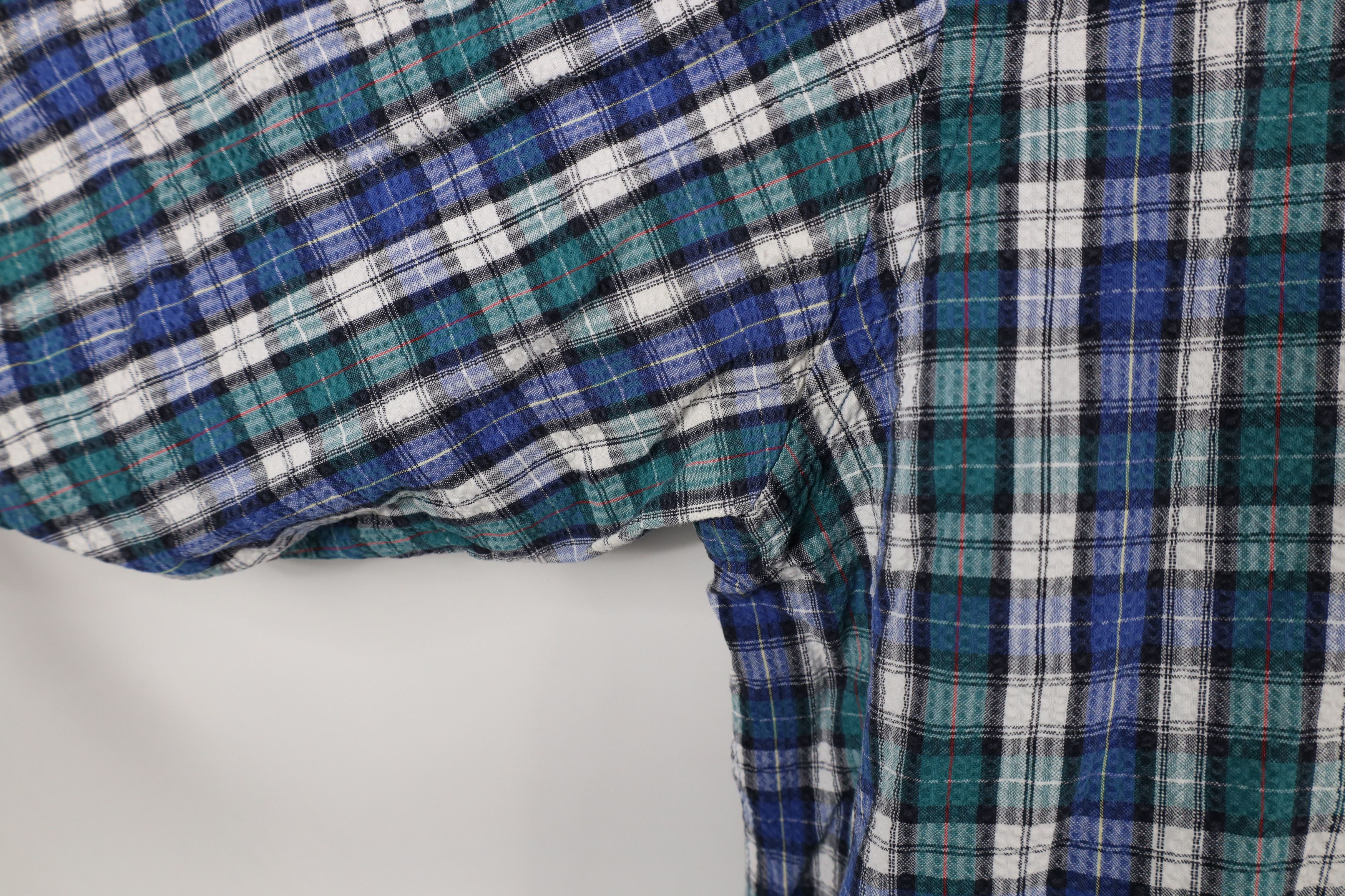 Lands' End × Vintage Vintage 90s Lands End Sucker Short Sleeve Button Down Shirt Size US XL / EU 56 / 4 - 5 Thumbnail