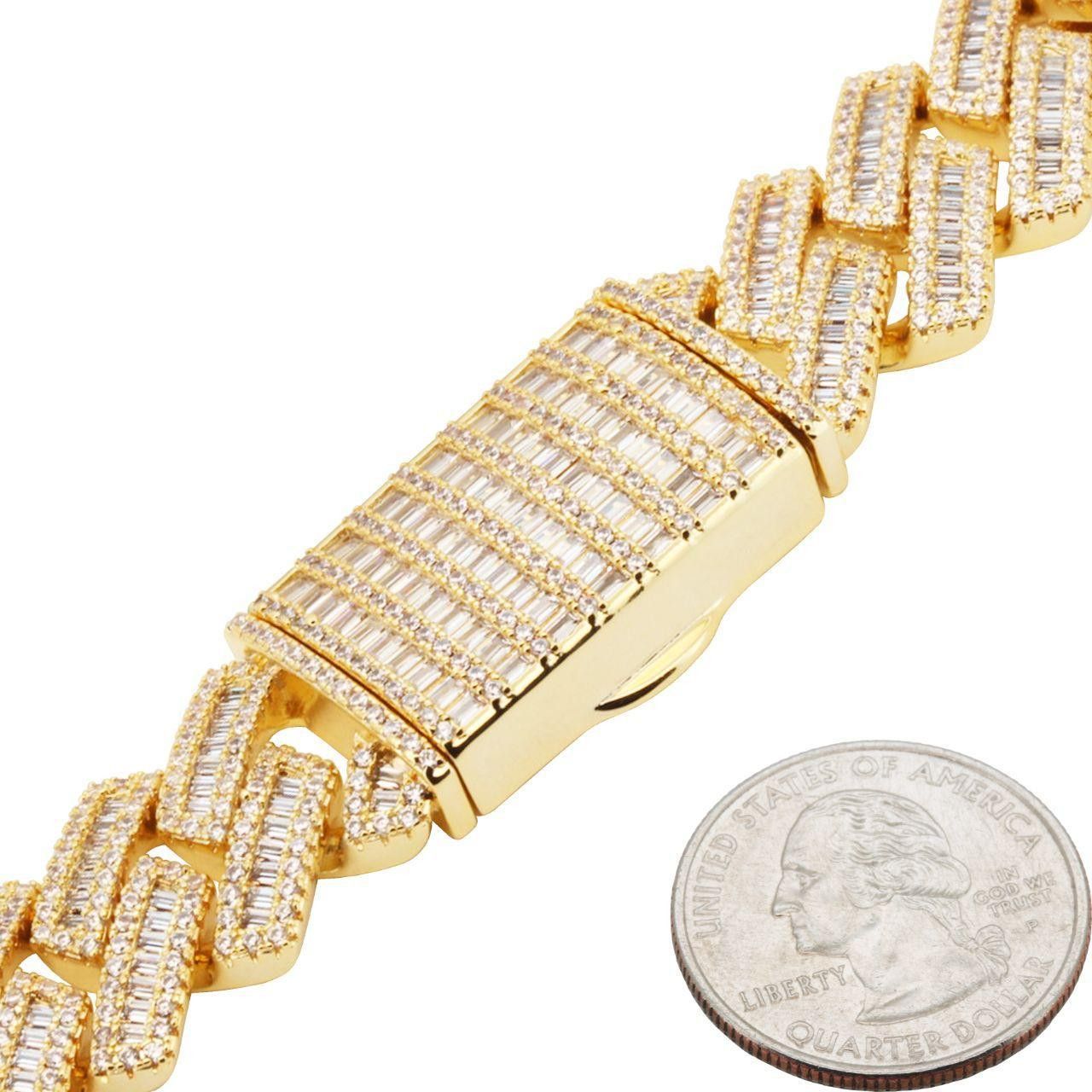 Other 14k Yellow Gold Plated AAA CZ 18mm Cuban Link Bracelet 8.5” Size ONE SIZE - 3 Thumbnail
