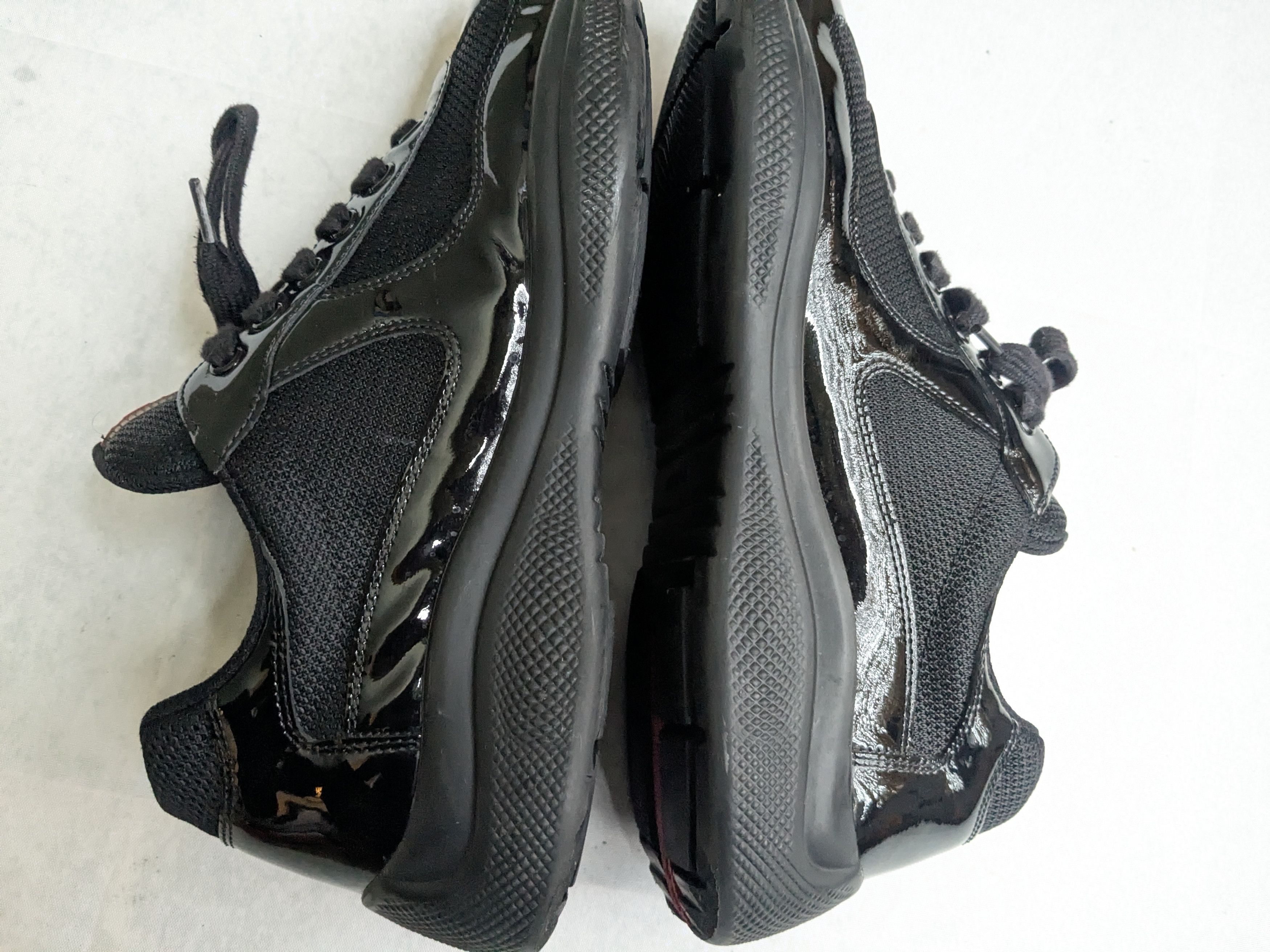 Prada Prada America's Cup Sneakers Black Patent Leather 8 Red Size US 8 / EU 41 - 10 Thumbnail