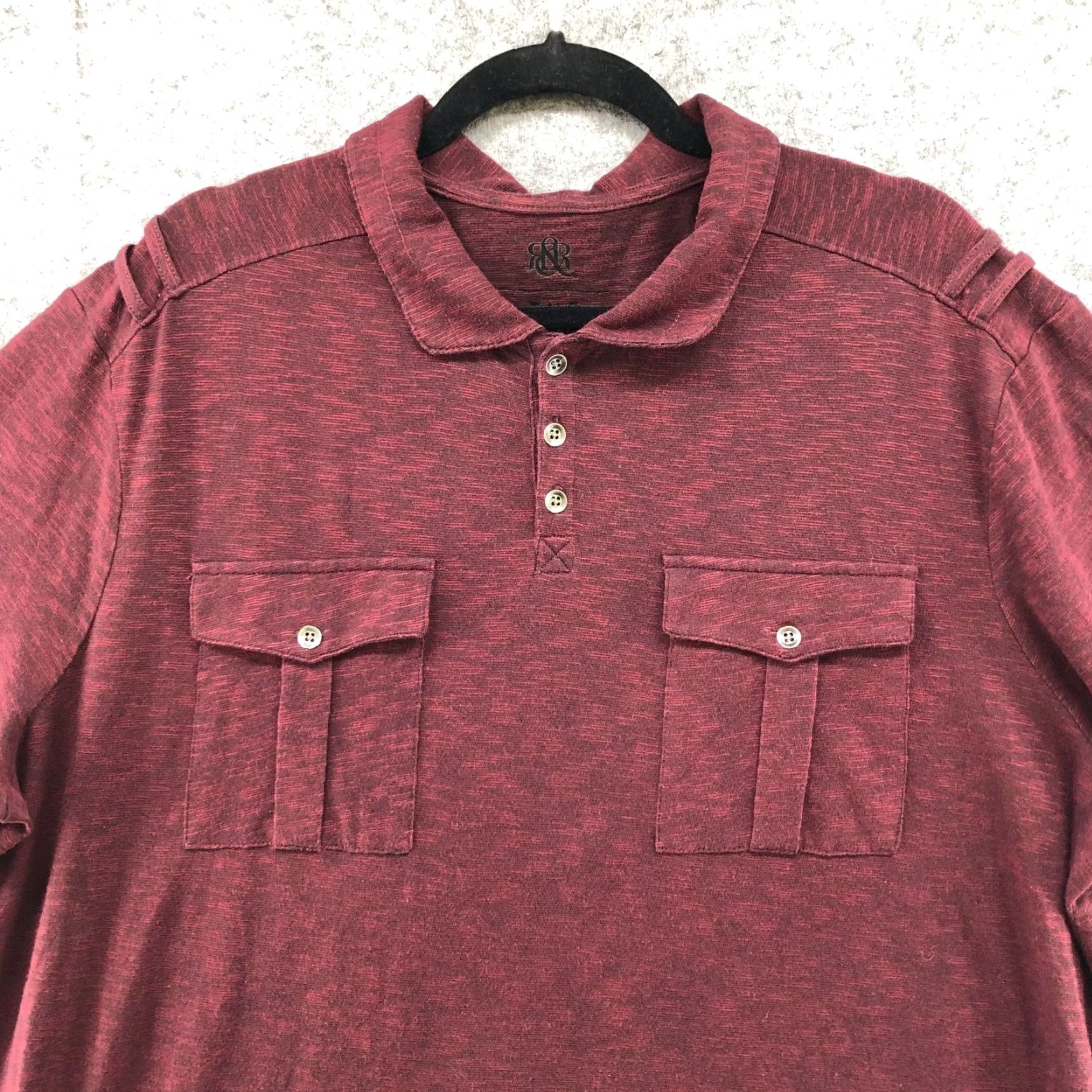 Vintage VINTAGE R&R Iconic Polo Shirt Mens XXL Short Sleeve Chest Pocket Burgundy Red Casual Size US XXL / EU 58 / 5 - 3 Thumbnail