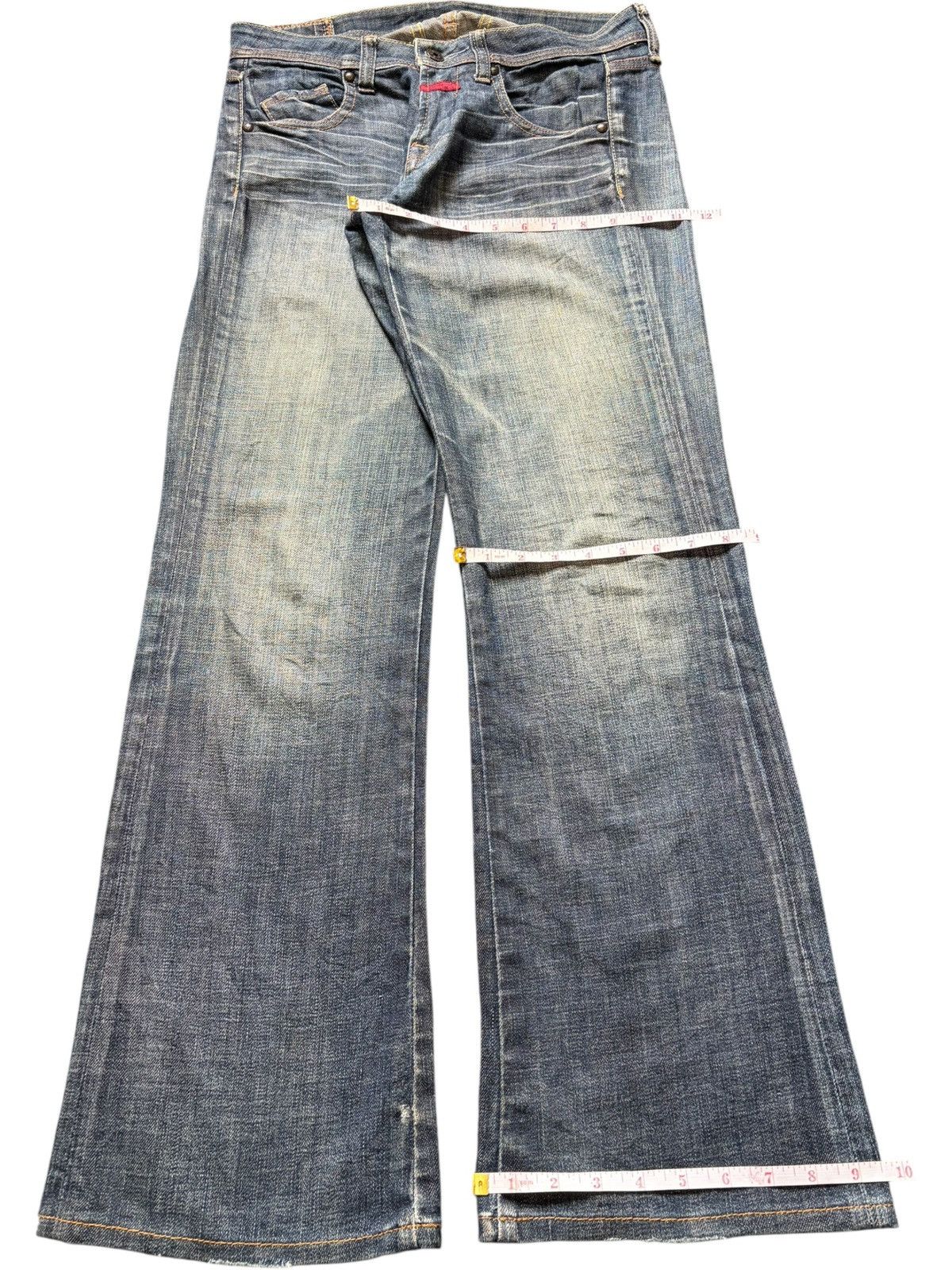 Marithe + Francois Girbaud Vintage Le Jean De Girbaud Mud Wash Distress Flare Jeans Size 30" / US 8 / IT 44 - 8 Thumbnail