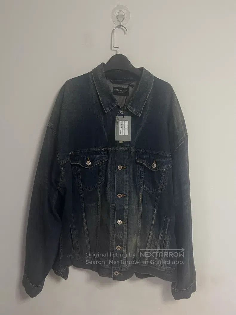 Balenciaga Balenciaga Rinse washed denim tape jacket blue Size US S / EU 44-46 / 1 - 1 Thumbnail