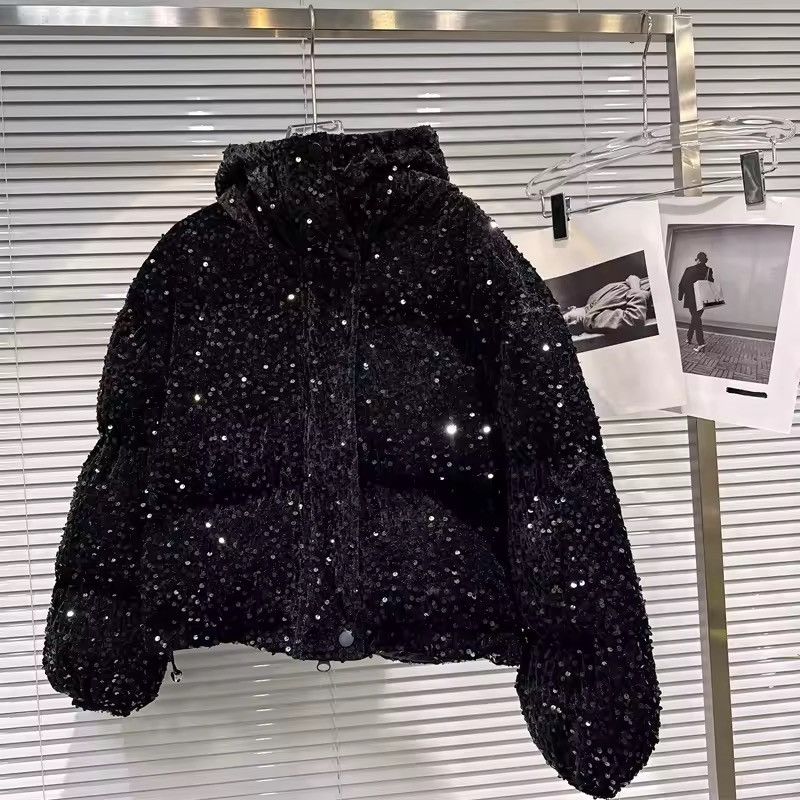 Other Streetwear Designer Black Rivets Warm Jacket Y2k Size L / US 10 / IT 46 - 3 Thumbnail