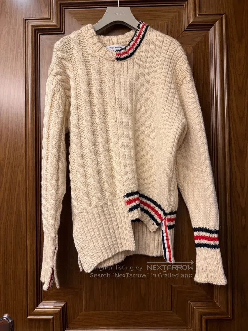 Thom Browne Thom Browne Beige Wool Sweater Size US M / EU 48-50 / 2 - 1 Thumbnail