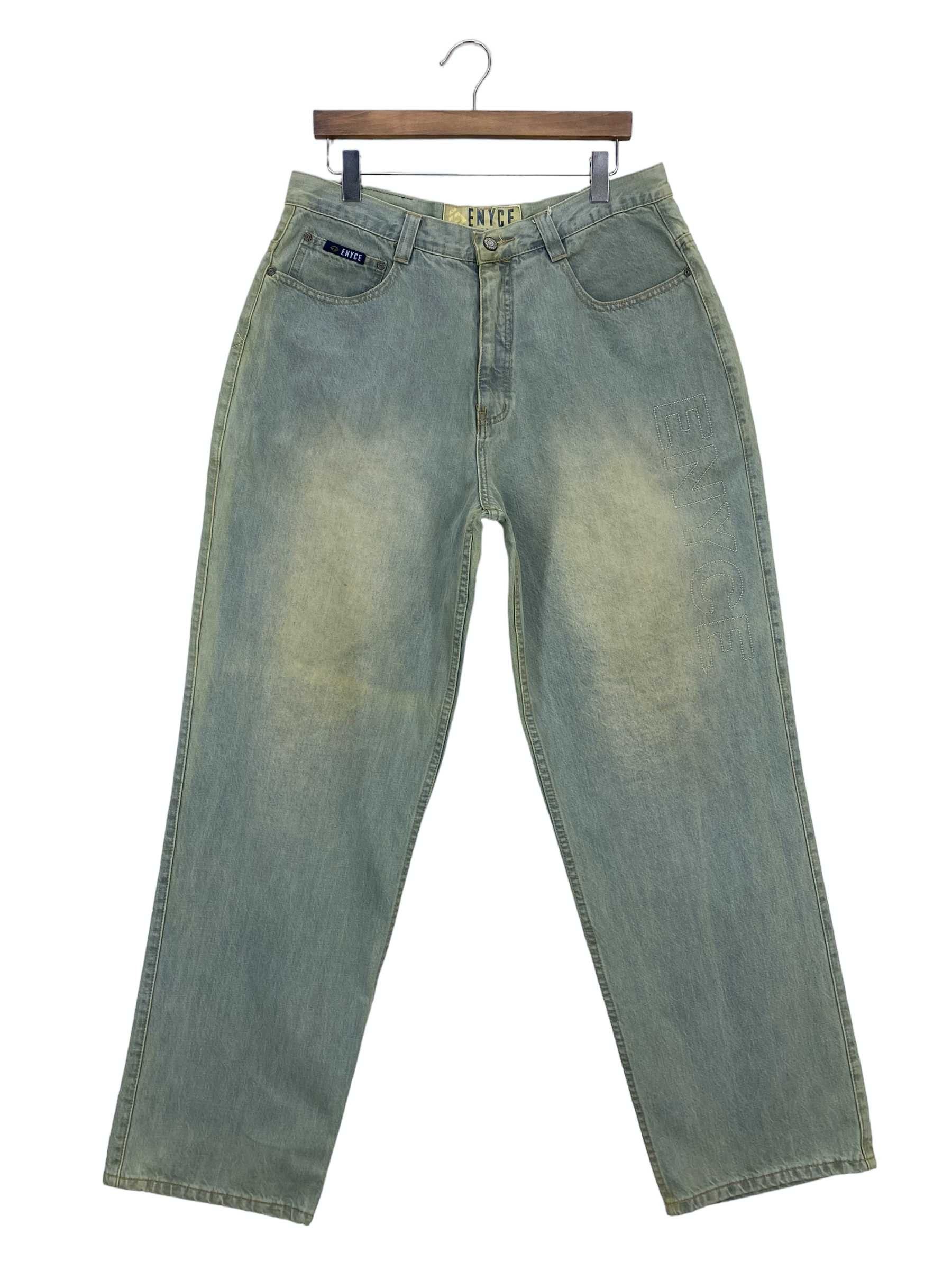 image of Distressed Denim x Phat Farm Enyce Distressed Hip Hop Skateboards Jeans in Blue, Men's (Size 34)
