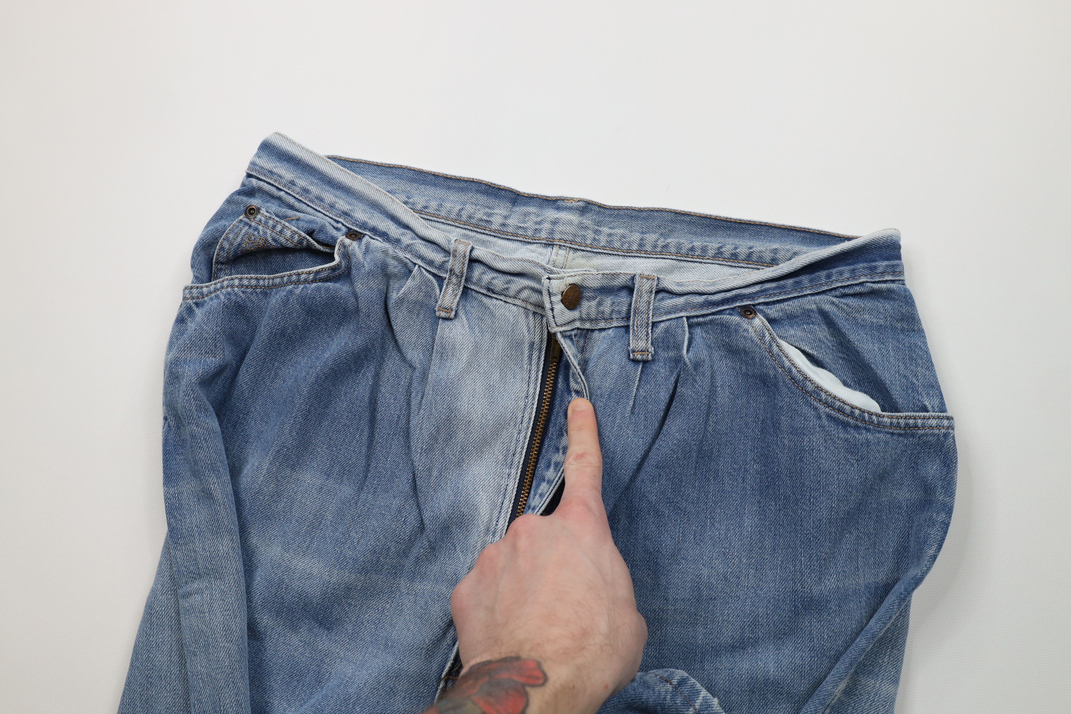 Vintage Vintage 90s Streetwear Pleated Baggy Loose Fit Denim Jeans Size US 34 / EU 50 - 8 Thumbnail