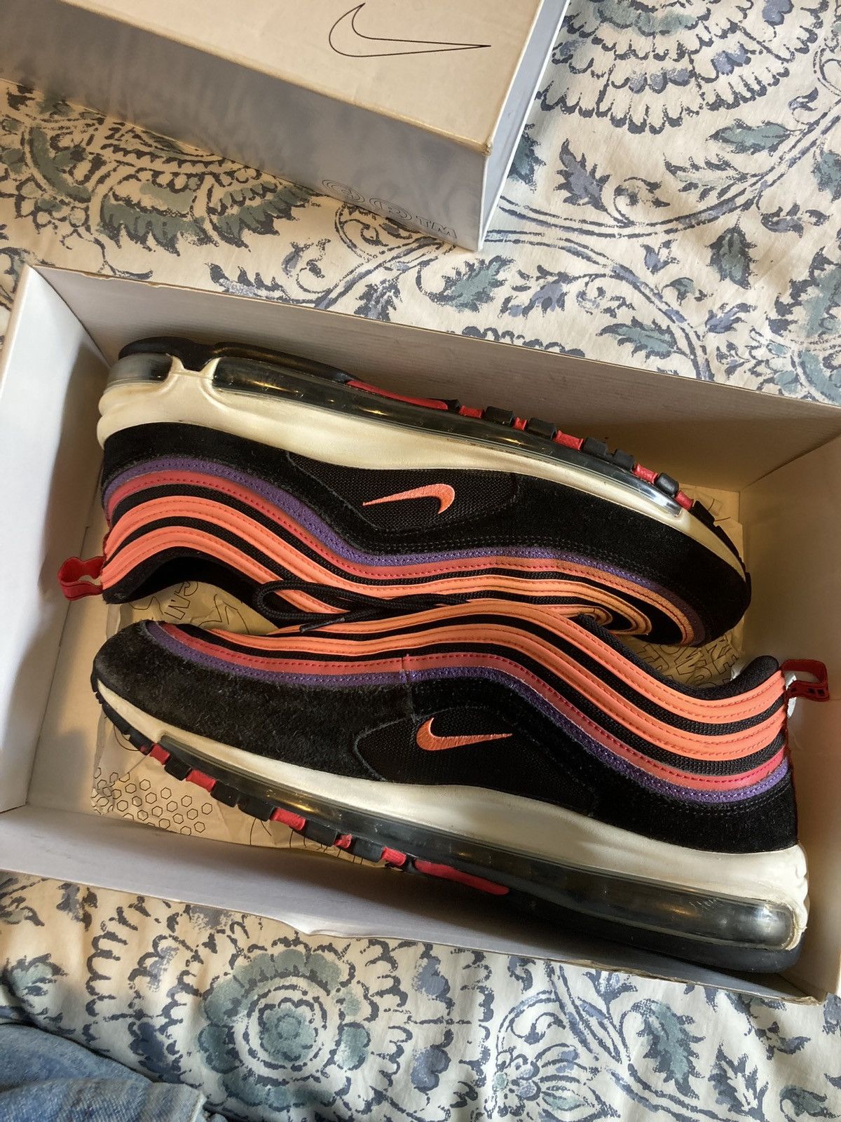 Nike Nike Air Max 97 Sunset Men’s Sneakers Black/Purple/Orange Size US 13 / EU 46 - 7 Thumbnail
