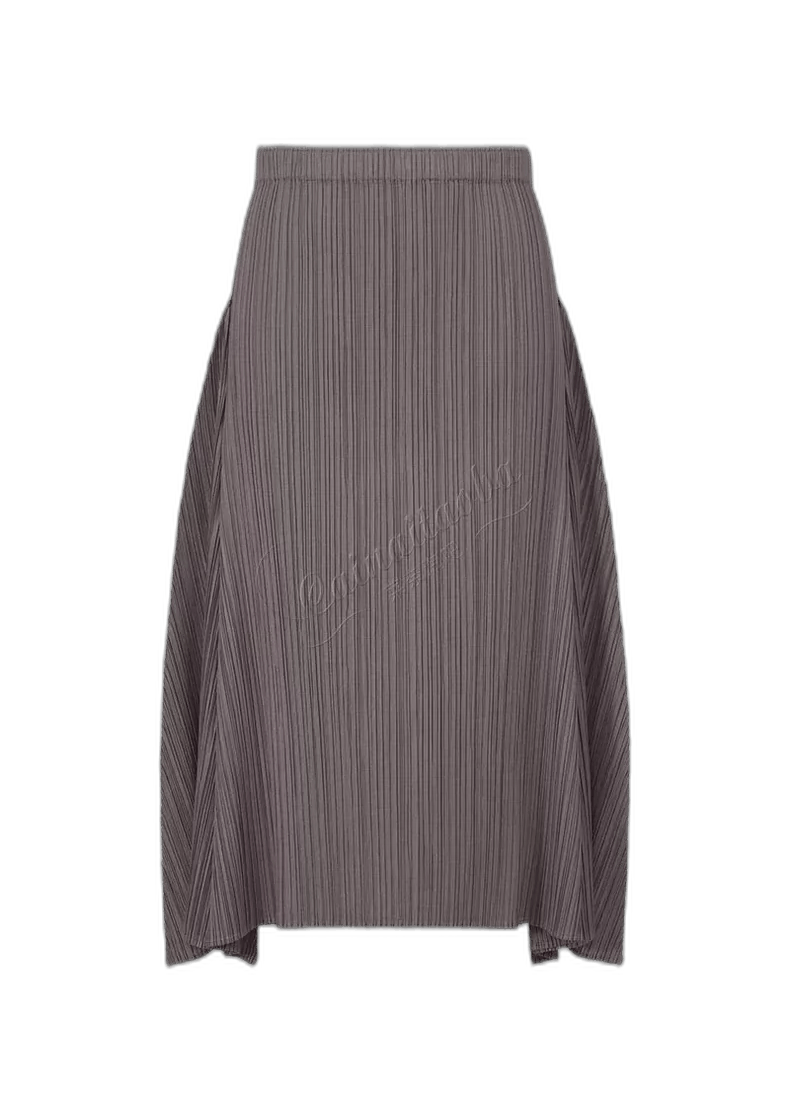 Issey Miyake Issey Miyake Pleated Skirt in Gray Brown-yf Size US 26 / EU 42 - 1 Thumbnail