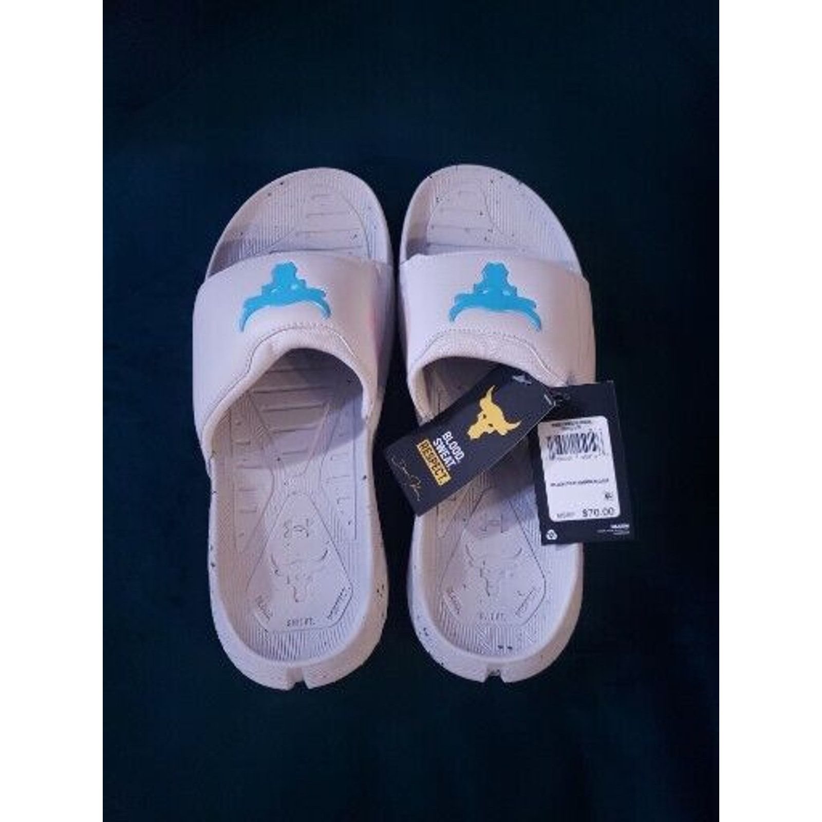 Under Armour Under Armour Project Rock 3 Grey Blue Slides Sandels Mens 13 Size US 13 / EU 46 - 2 Thumbnail