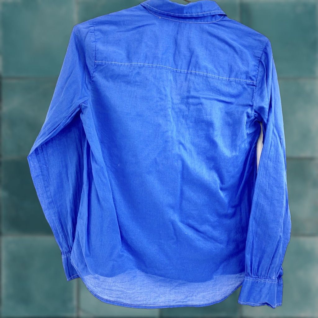 J.Crew J.CREW Button-Up Shirt Womens 0 Blue Long Sleeve Collared Shirt Womens 0 Blue J.CREW Shirt Womens Blue 0 Size XS / US 0-2 / IT 36-38 - 1 Thumbnail