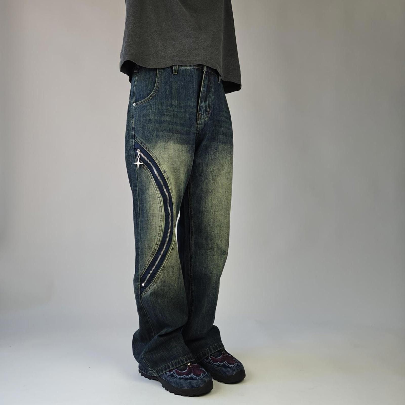 Other Blue Faded Sidezip Wide Leg Denim Size US 32 / EU 48 - 2 Thumbnail