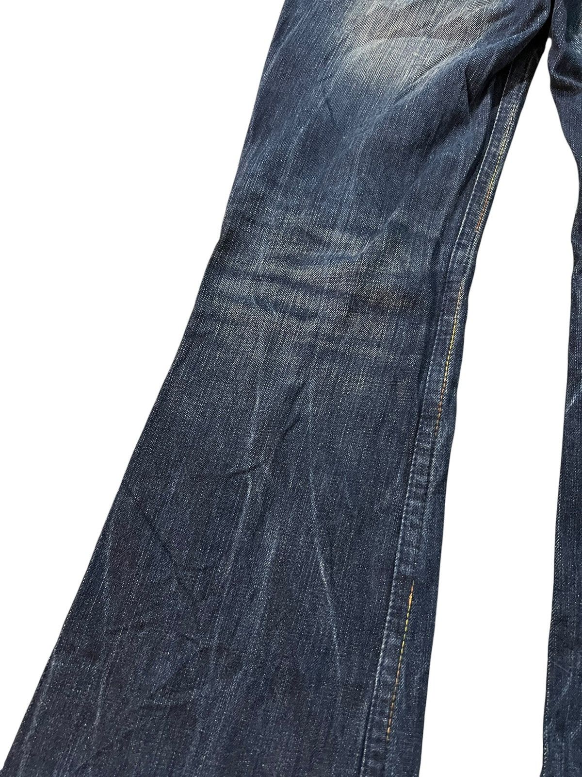 Japanese Brand Flare Redpepper Embroidery Skull Mud Wash Lowrise Jean Size US 31 - 14 Thumbnail