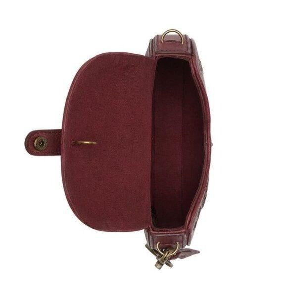 Frye Frye Womens Brick Red Perforated Leather Fold Over Crossbody Size ONE SIZE - 5 Thumbnail