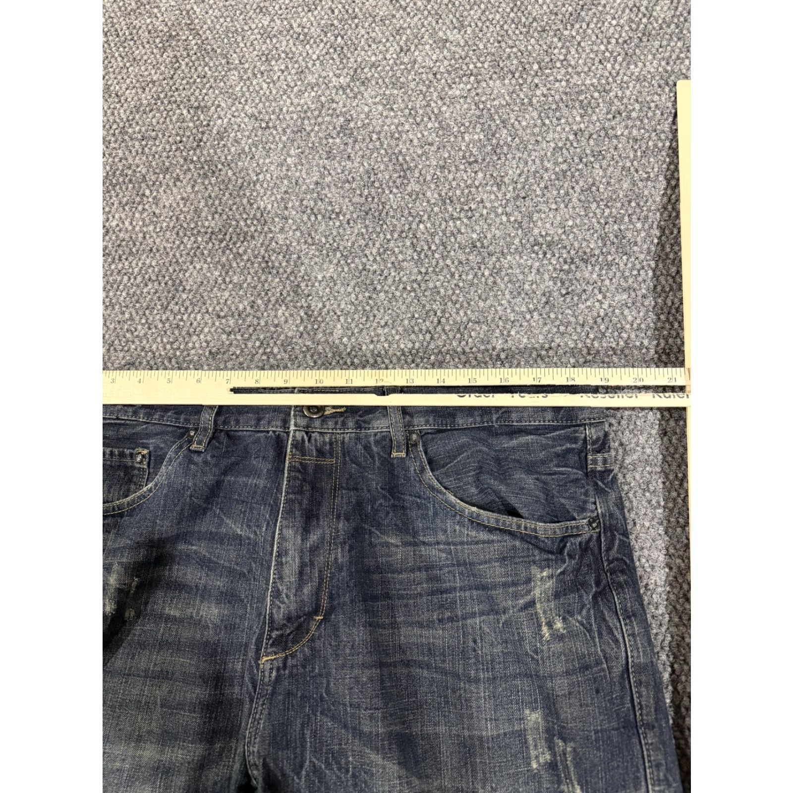 Sean John Sean John Jeans Mens 36x32 Hamilton Relaxed Fit Blue Denim Distressed Pockets Straight Cross-Brand Wrangler Size US 36 / EU 52 - 4 Thumbnail