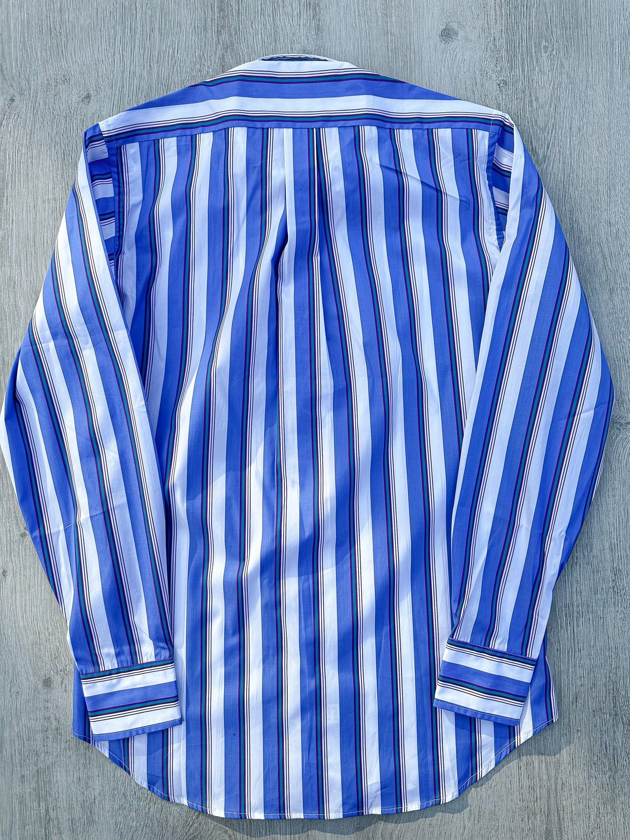 Drake Drake's Blue White Purple Striped Formal Shirt Size US S / EU 44-46 / 1 - 2 Thumbnail