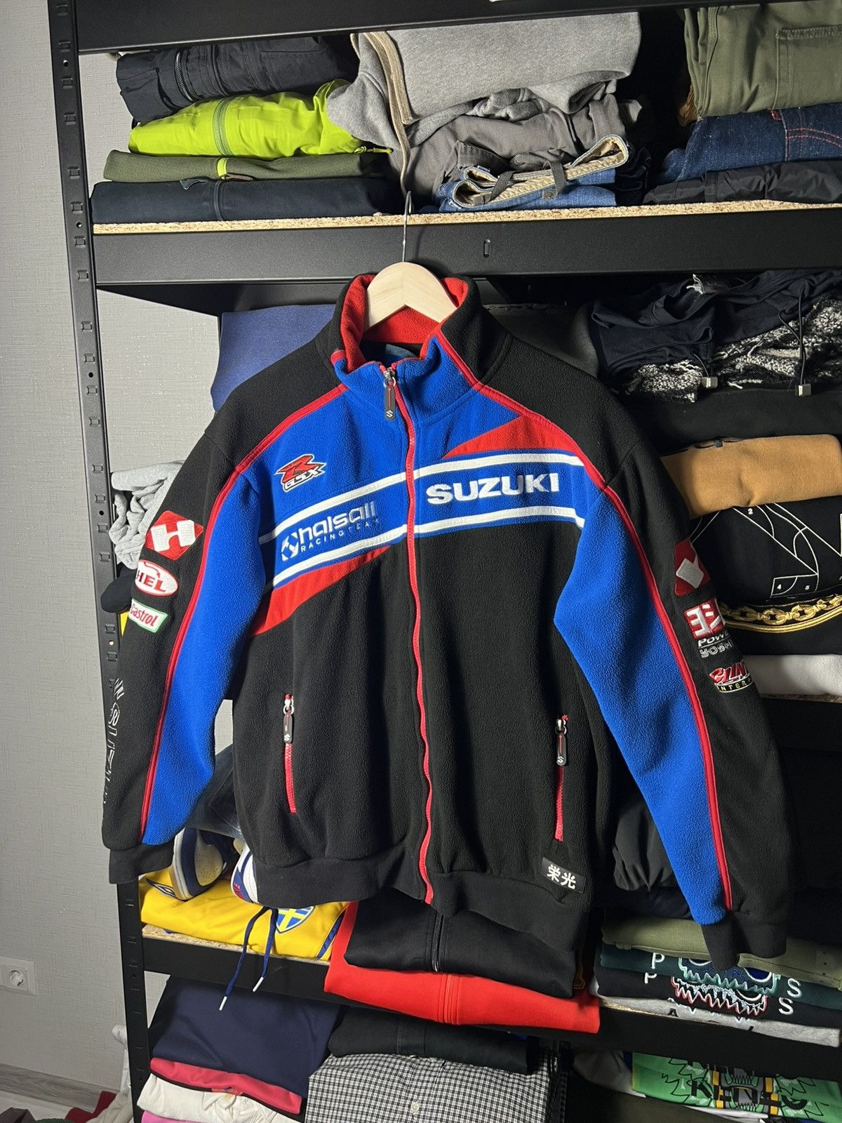 NASCAR Vintage Suzuki Racing Team Fleece Jacket Clinton Enterprises Size US S / EU 44-46 / 1 - 1 Thumbnail
