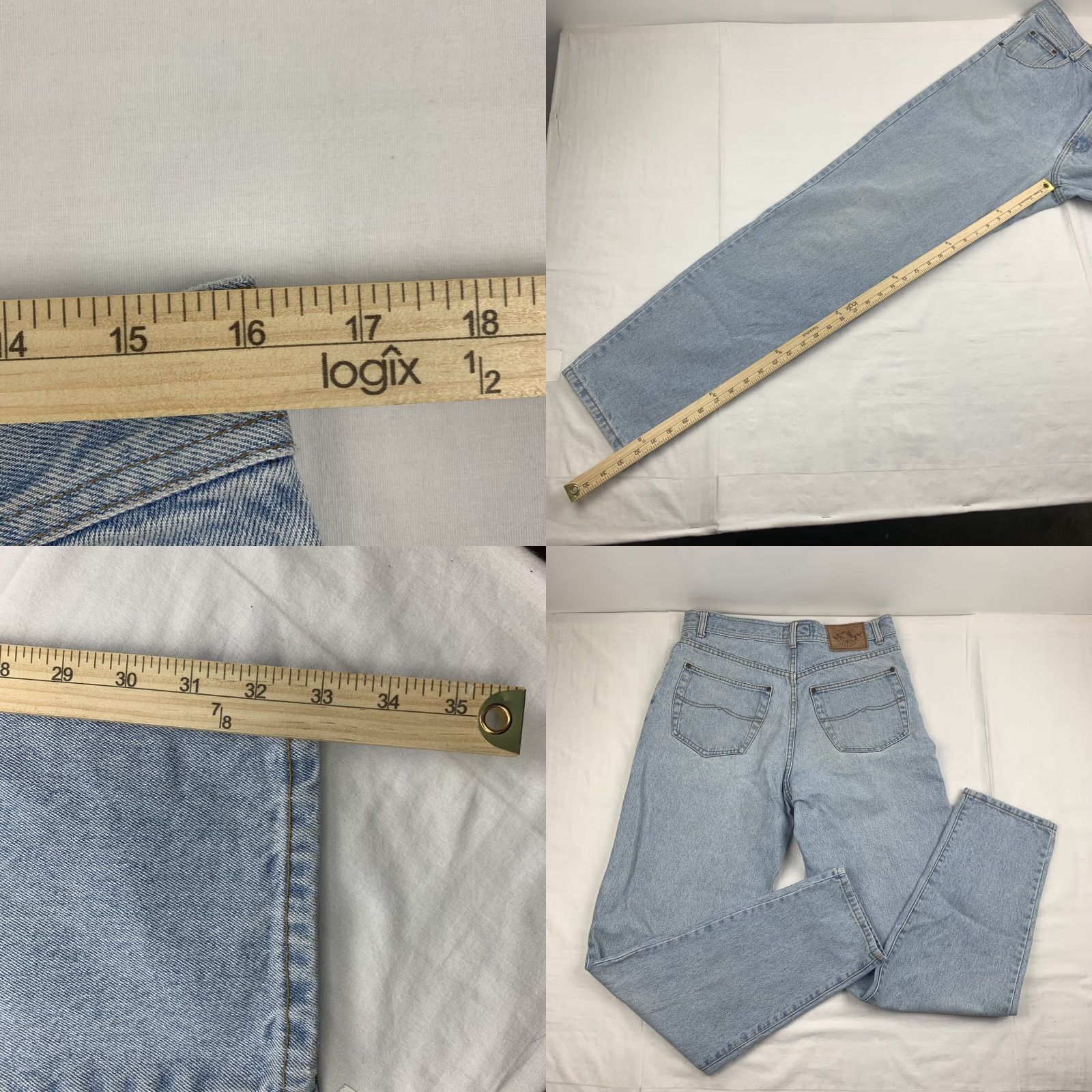 Denime VINTAGE Structure Jeans Men Adult 34 Blue Denim Straight Regular Fit 90s 33in Inseam Size US 34 / EU 50 - 8 Thumbnail