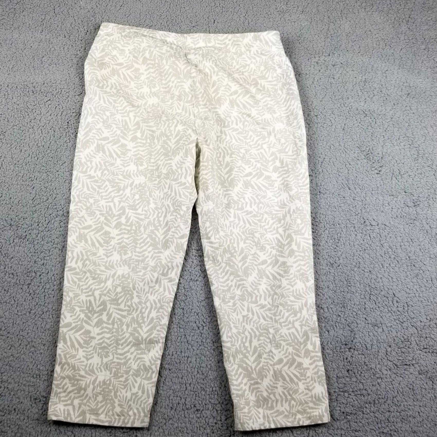 Soft Surroundings SOFT SURROUNDINGS Crop Denim Jeans 34X22 Ivory Leaves Stretch Jeans Womens 90s? Size 24" / US 00 / IT 34 - 5 Thumbnail
