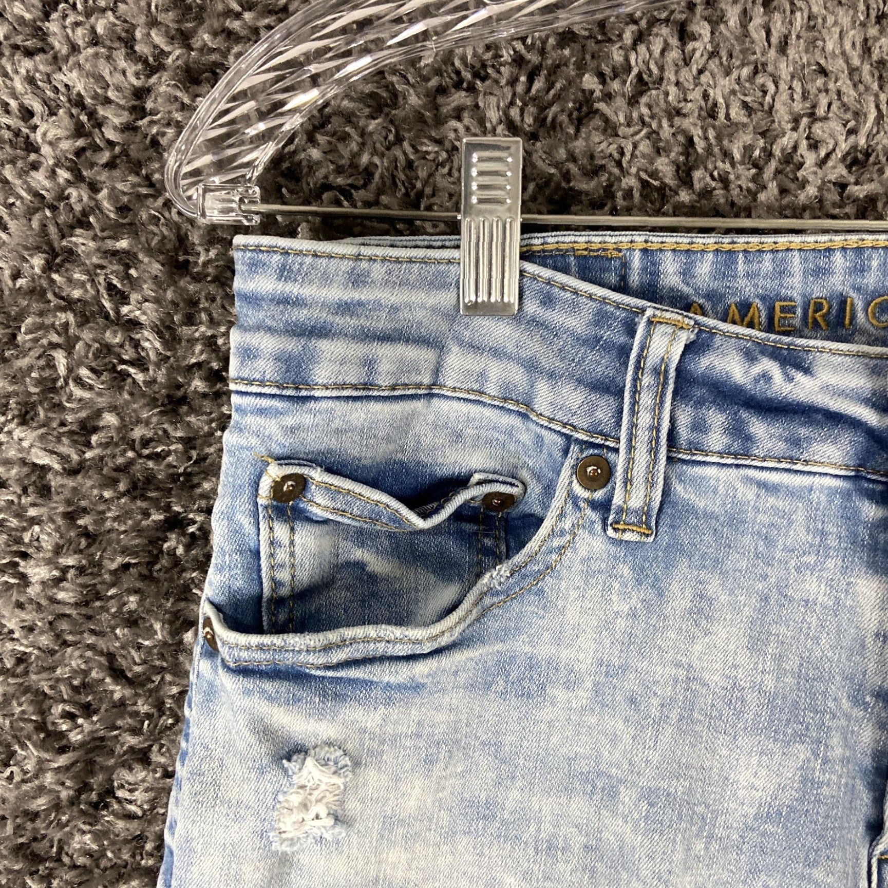 American Eagle Outfitters AMERICAN EAGLE Skinny Distressed Stretch Jeans Men's 30x30 Blue Size US 30 / EU 46 - 6 Thumbnail