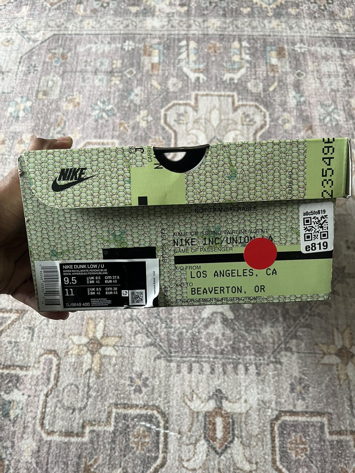 Nike Union LA x Nike Dunk Low ‘Passport Pack - Argon’ Size US 9.5 / EU 42-43 - 9 Thumbnail