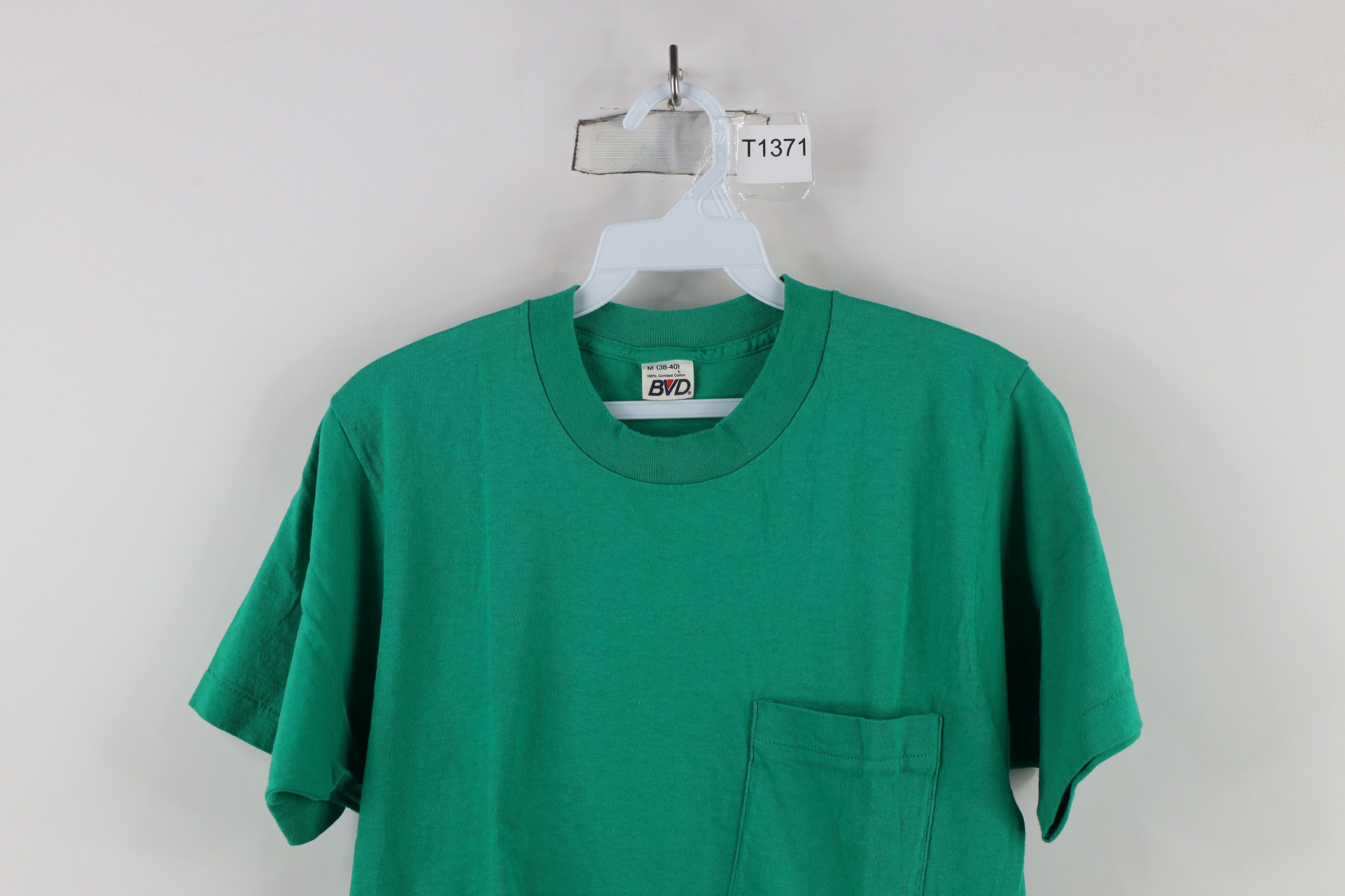 Vintage Vintage 80s 90s Streetwear Cotton T-Shirt Kelly Green USA Size US M / EU 48-50 / 2 - 2 Thumbnail