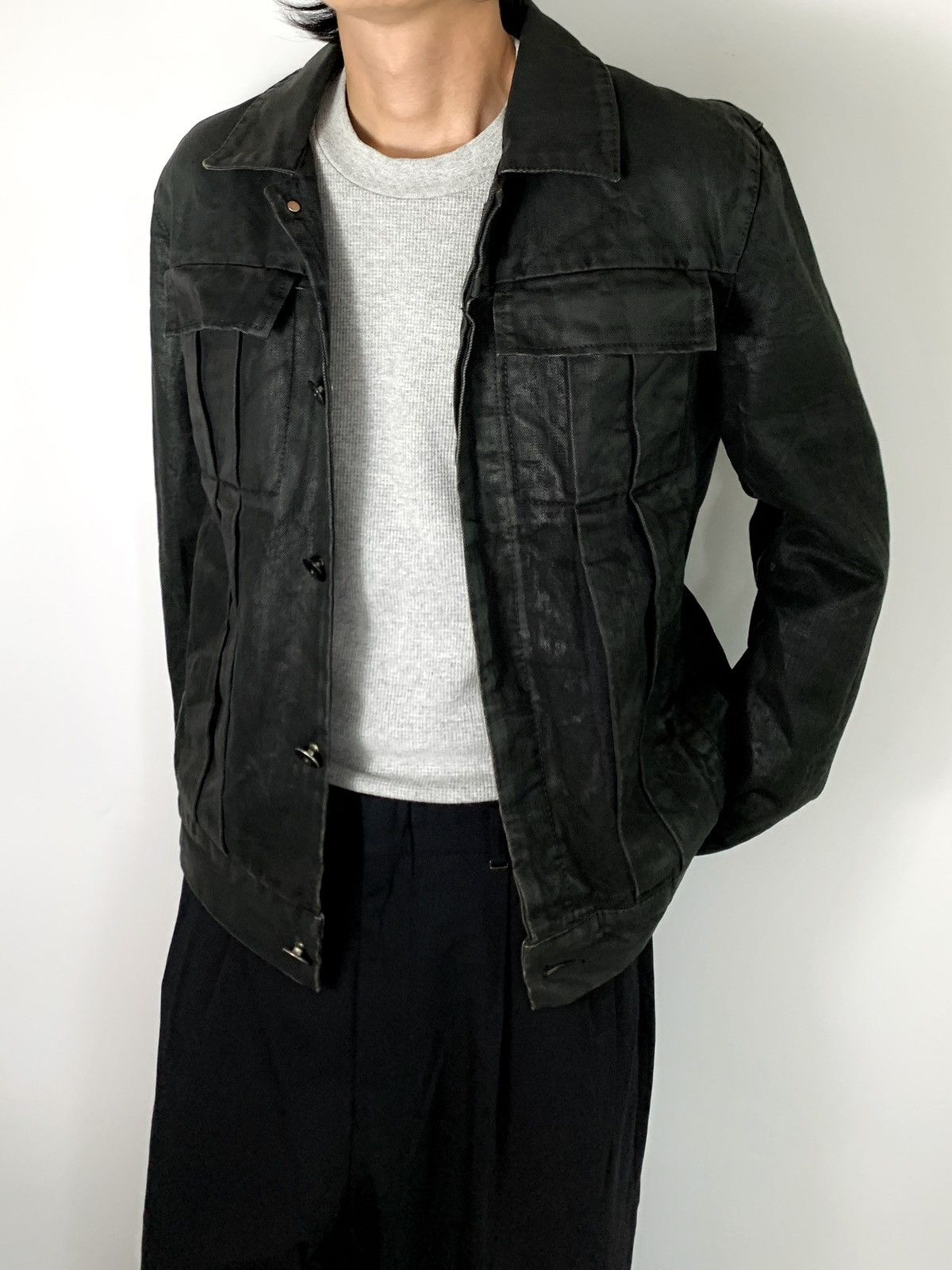 KMRii Black waxed jacket ifsx lgb style PWD Size US L / EU 52-54 / 3 - 4 Thumbnail