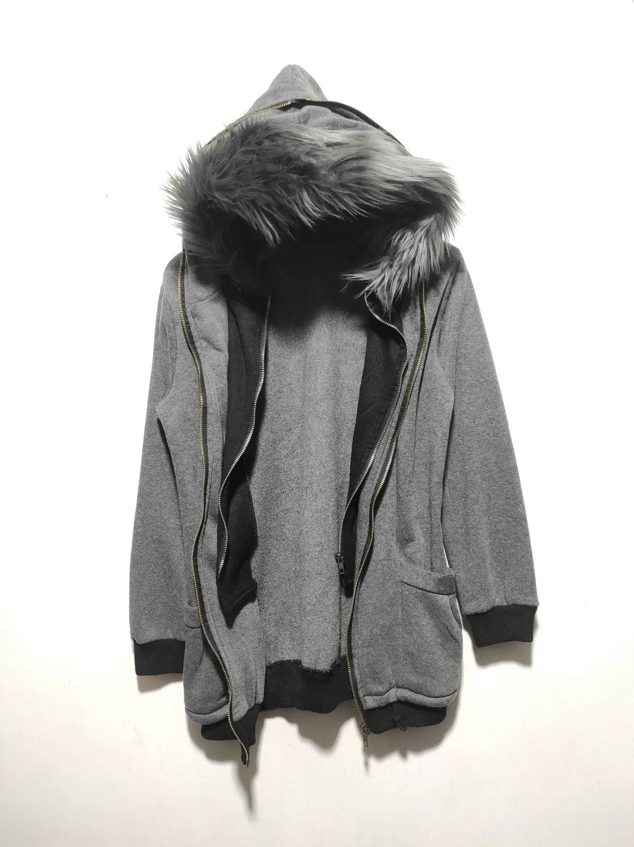 Japanese Brand Double Layer Grey Fur Hoodie if6was9 LGB style Size US S / EU 44-46 / 1 - 10 Thumbnail