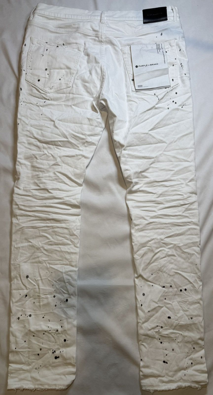 Purple Paint Splatter P001 Slim Fit Low Rise Slim Leg Denim Jeans Size US 36 / EU 52 - 2 Thumbnail