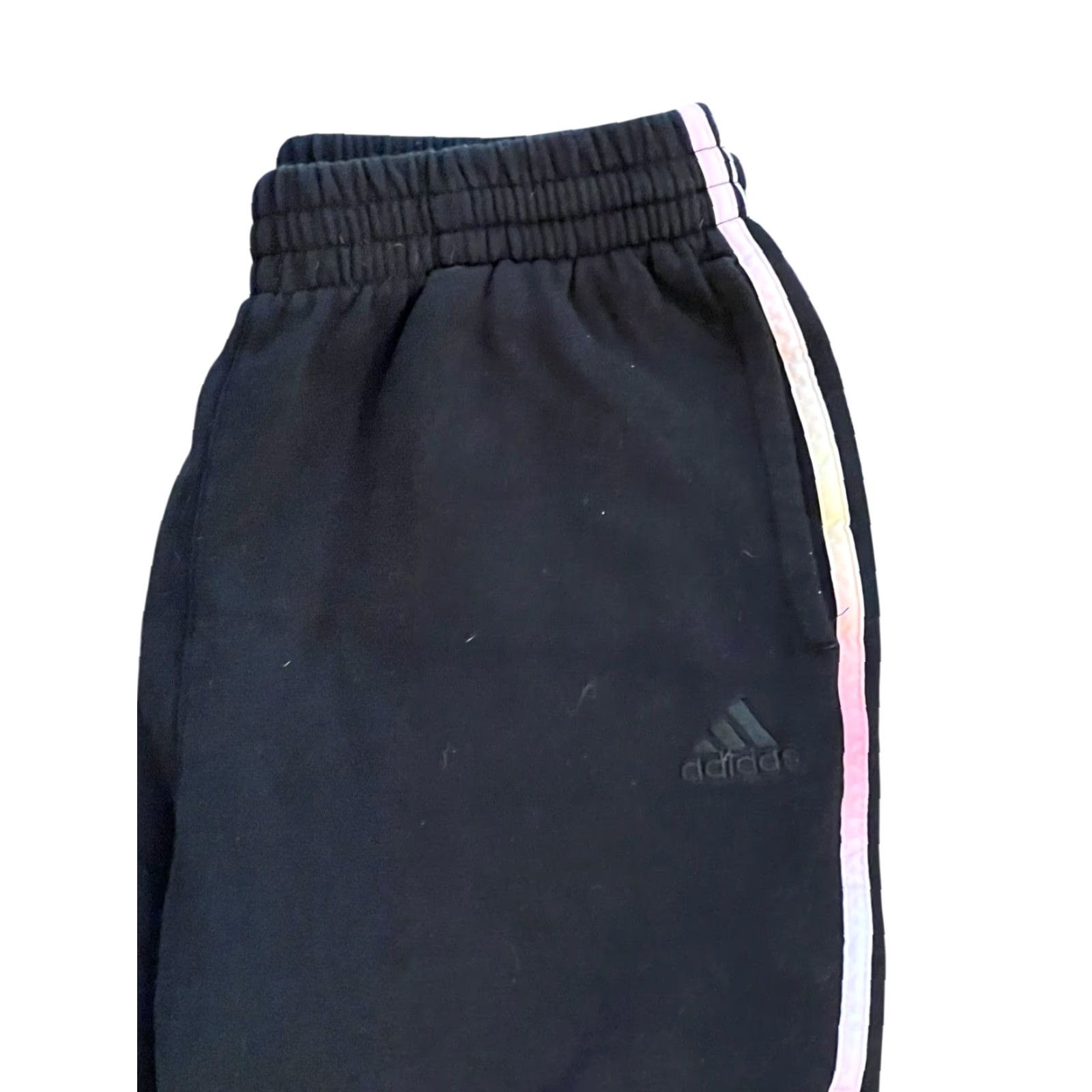 Adidas ADIDAS Sweatpants Loose Fit XL Black Pastel Stripes Activewear Loungewear Elastic Waist Pockets Men Regular Pants Size US 36 / EU 52 - 3 Thumbnail