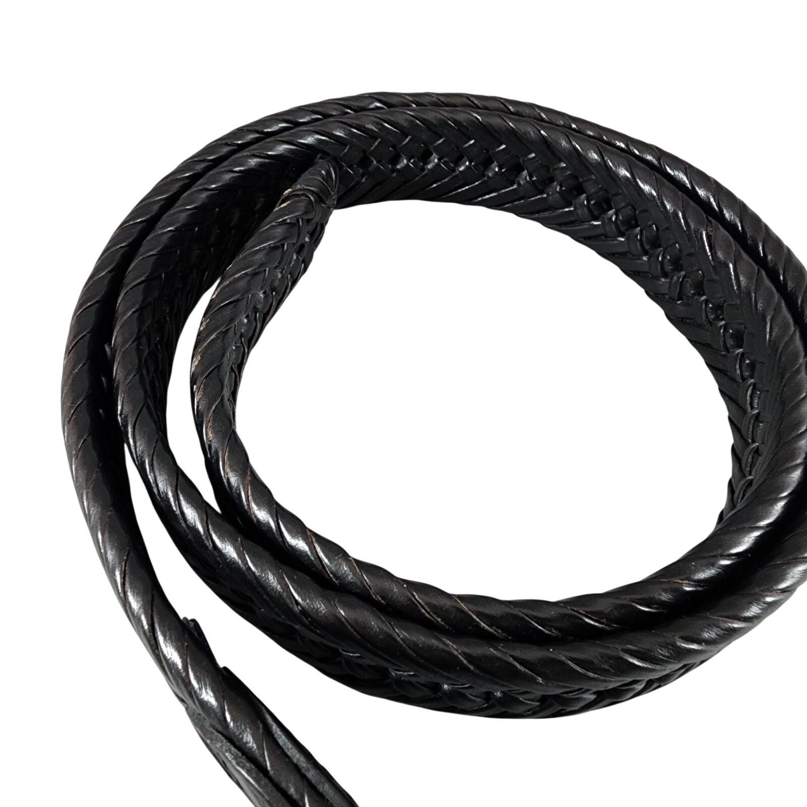Tommy Hilfiger Tommy Hilfiger Men Leather Braided Belt Black 40 x 1-1/8" Size 40 - 3 Thumbnail