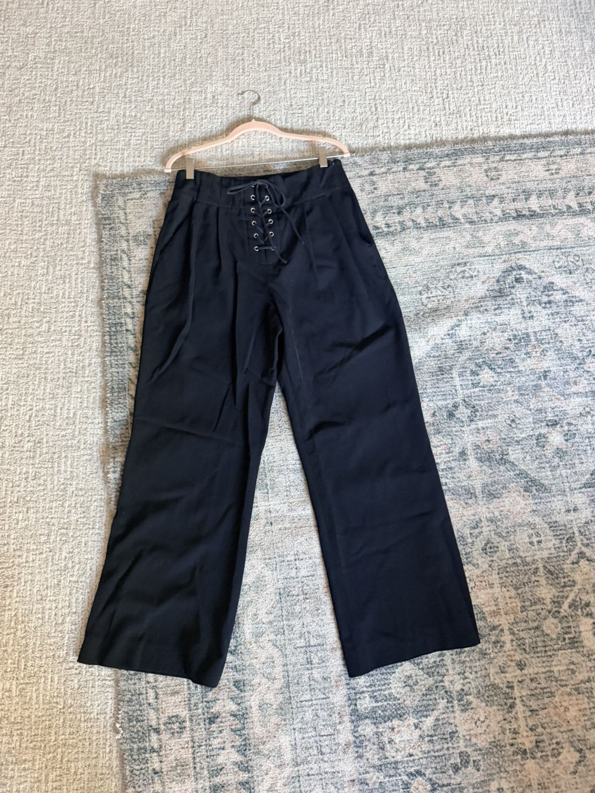A.L.C. A.L.C. Estrada high waisted wide leg black trouser pants 10 Size 32" / US 10 / IT 46 - 5 Thumbnail