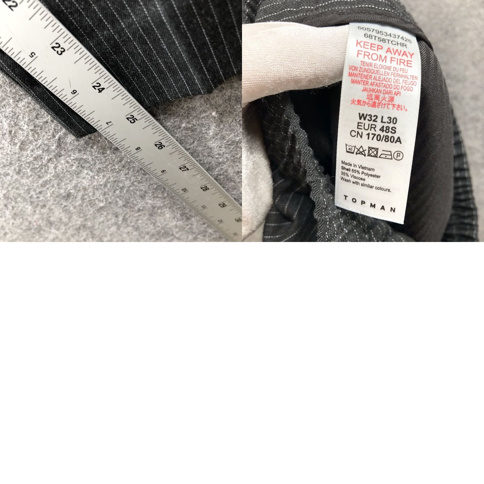 Topman Topman Pull On Ankle Pants Mens 32 Gray Pinstriped Drawstring Tapered Size US 32 / EU 48 - 8 Thumbnail
