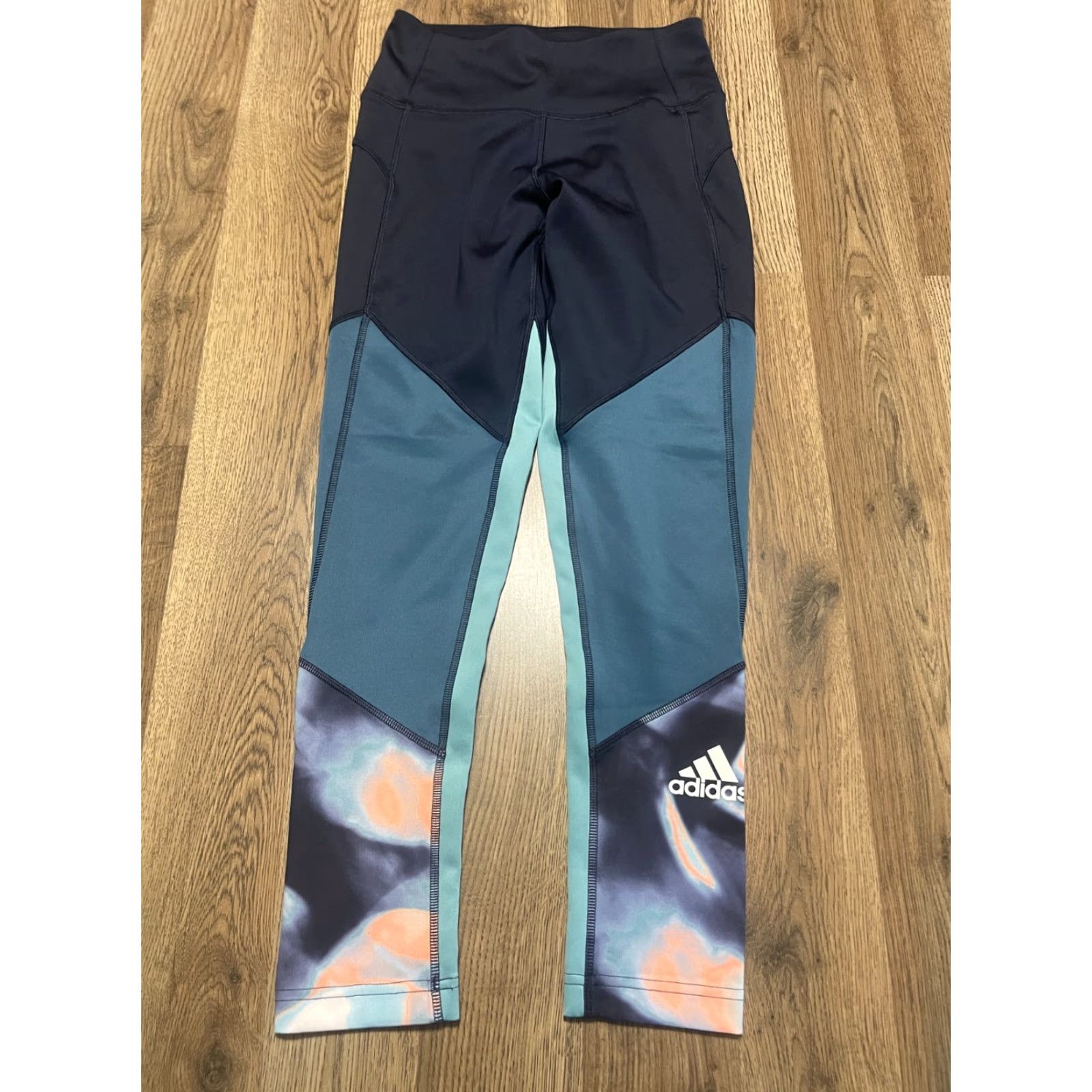 Adidas Adidas Primegreen Pants Women’s Small Blue Pink White Leggings AEROREADY Size 28" / US 6 / IT 42 - 2 Thumbnail